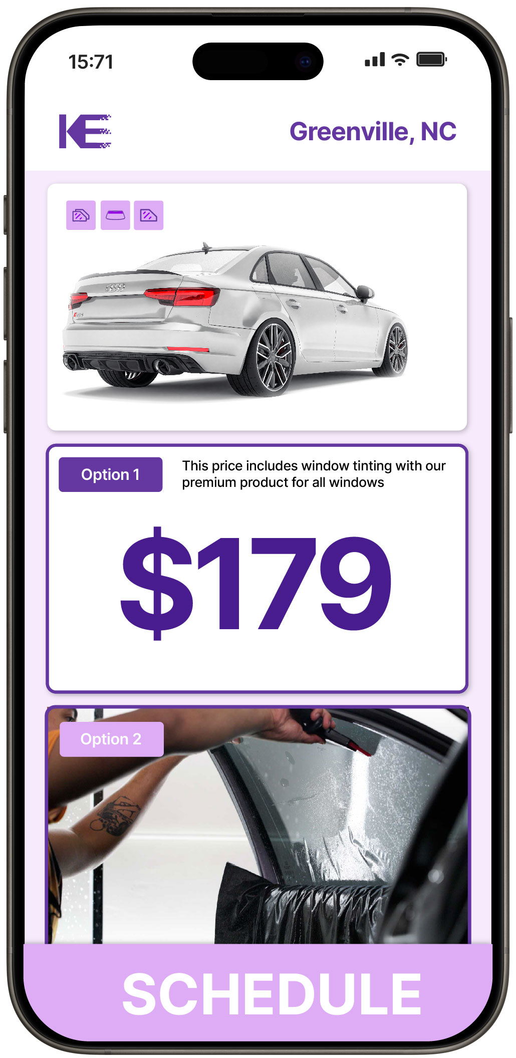 View Competitive Car Window Tinting Rates in Greenville, North Carolina