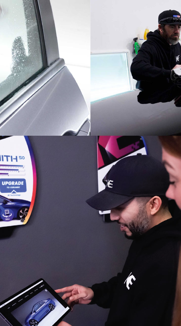 Kepler Dealer Showing Car Window Film Options to Customer in Universal City, California