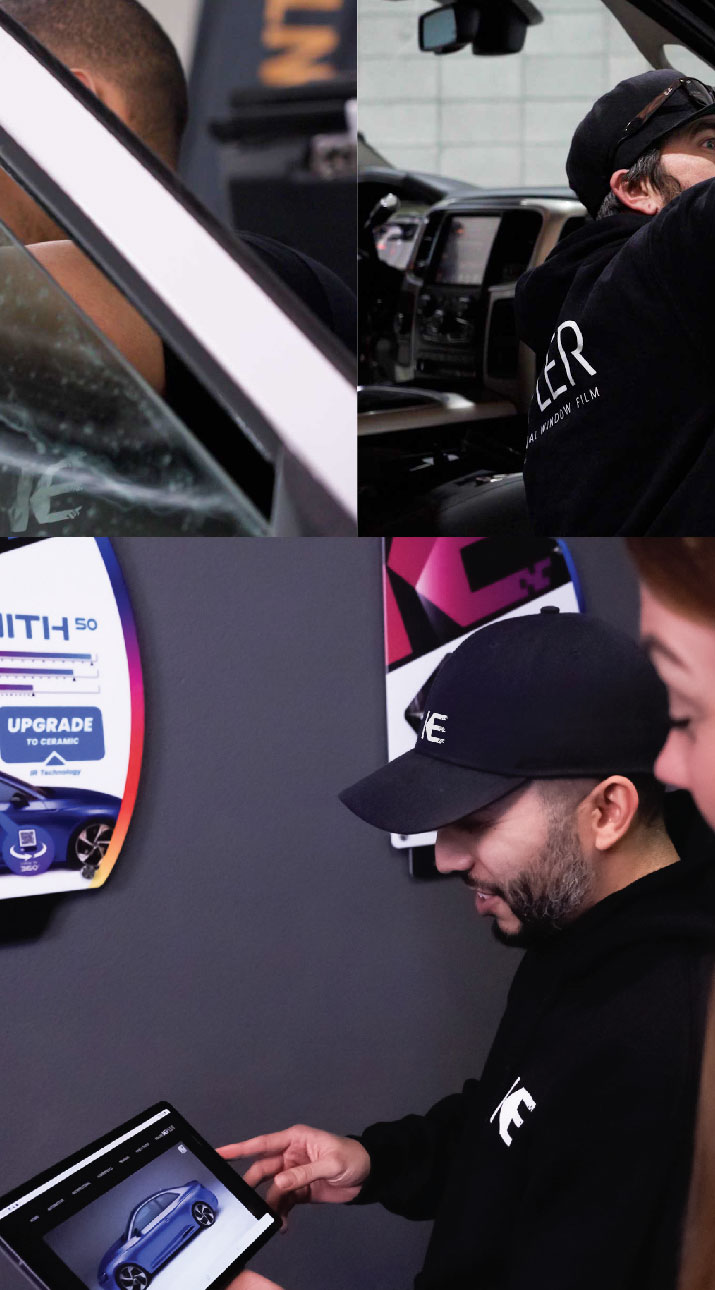 Kepler Dealer Showing Car Window Film Options to Customer in Warren, Michigan