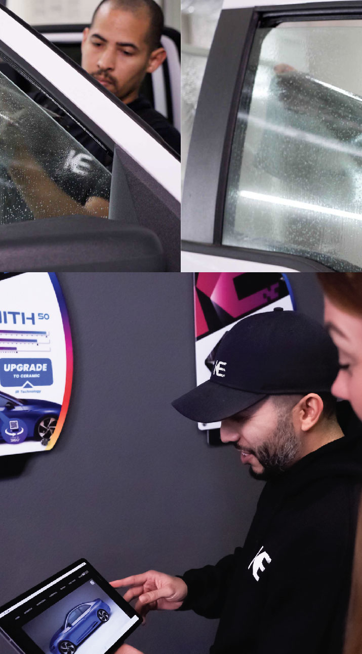 Kepler Dealer Showing Car Window Film Options to Customer in South Orange, New Jersey