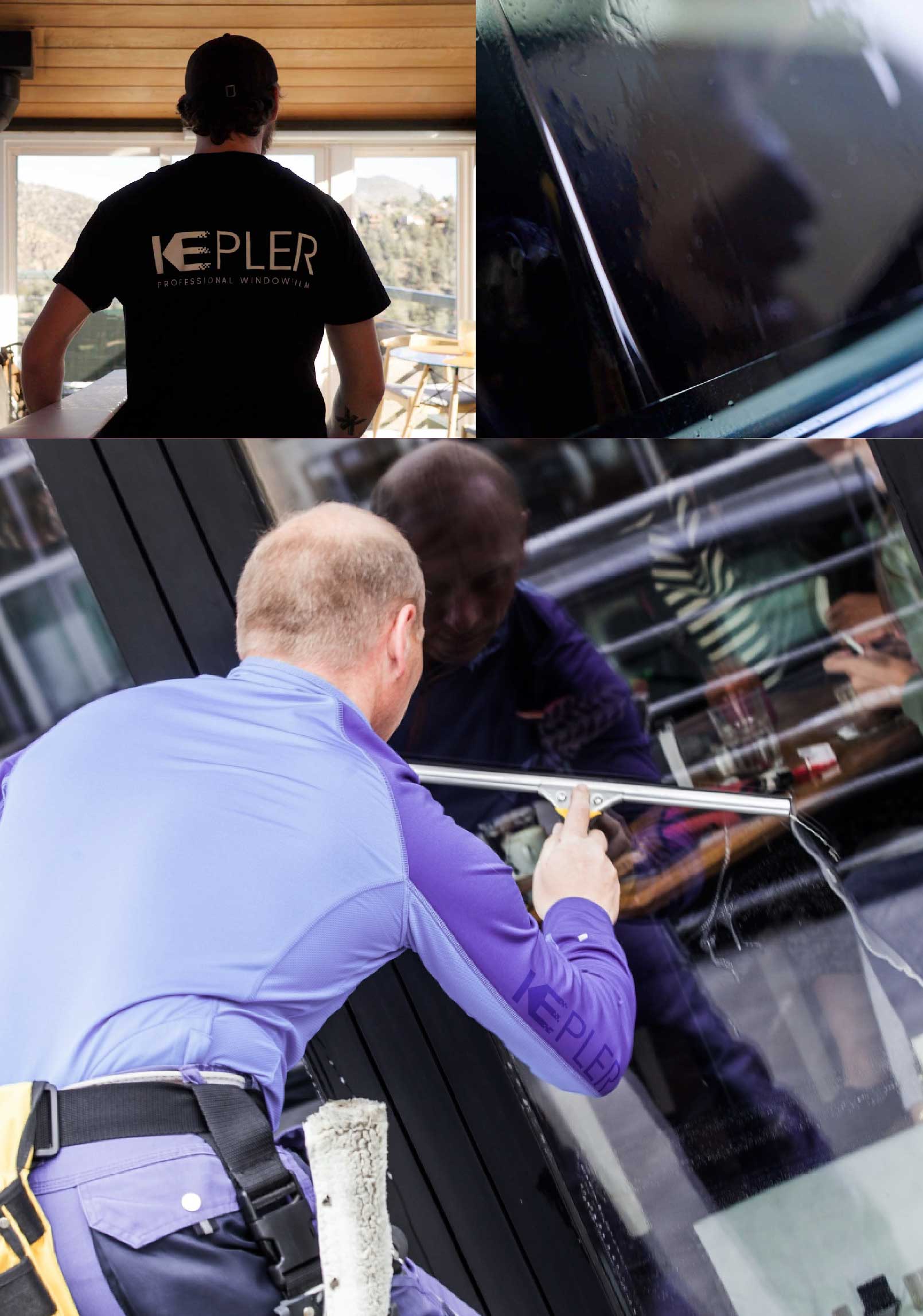 Kepler Professional Applying Anti-Graffiti Window Film to a Hampton Shop Front