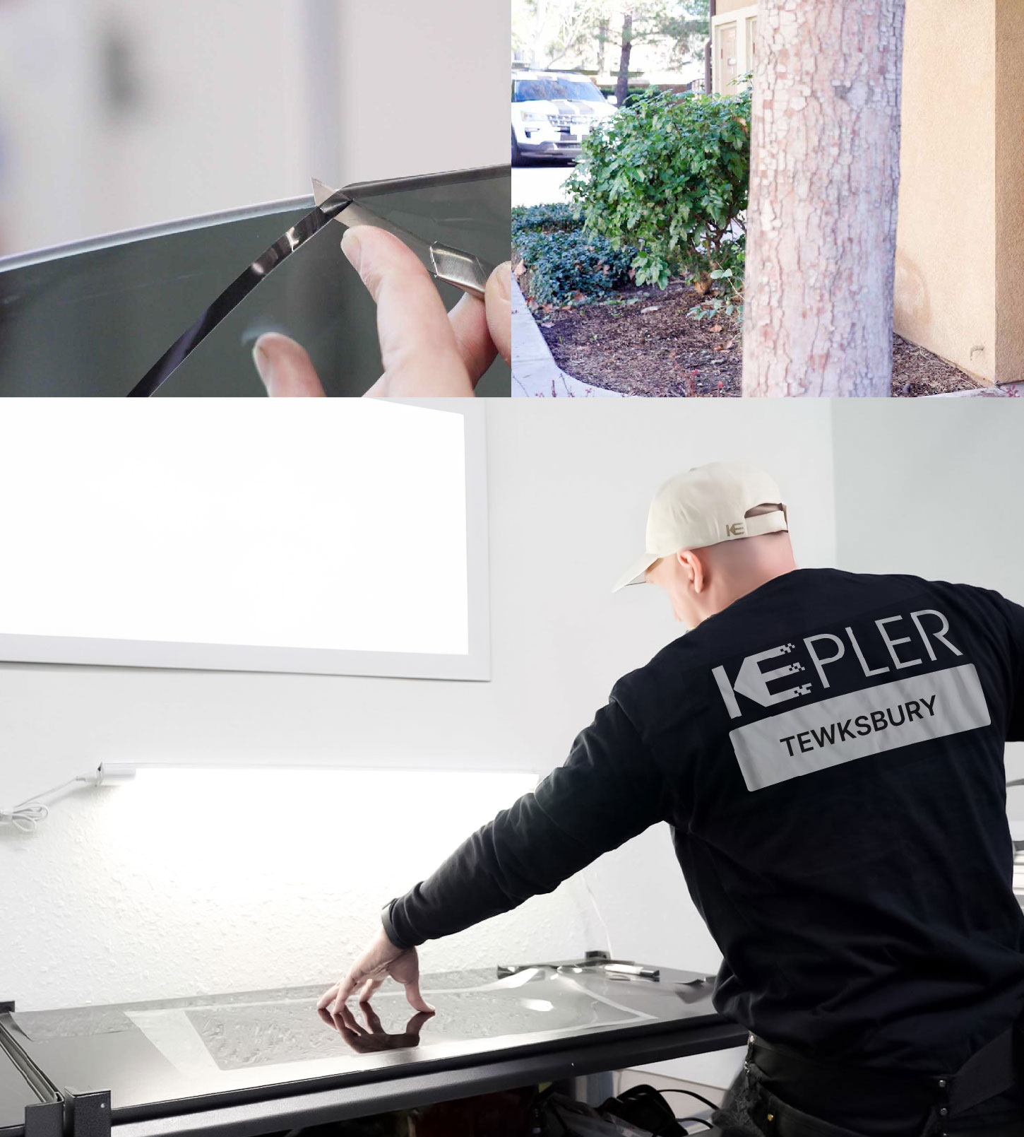 Window Tinting Specialist Cutting Film in Tewksbury, Massachusetts