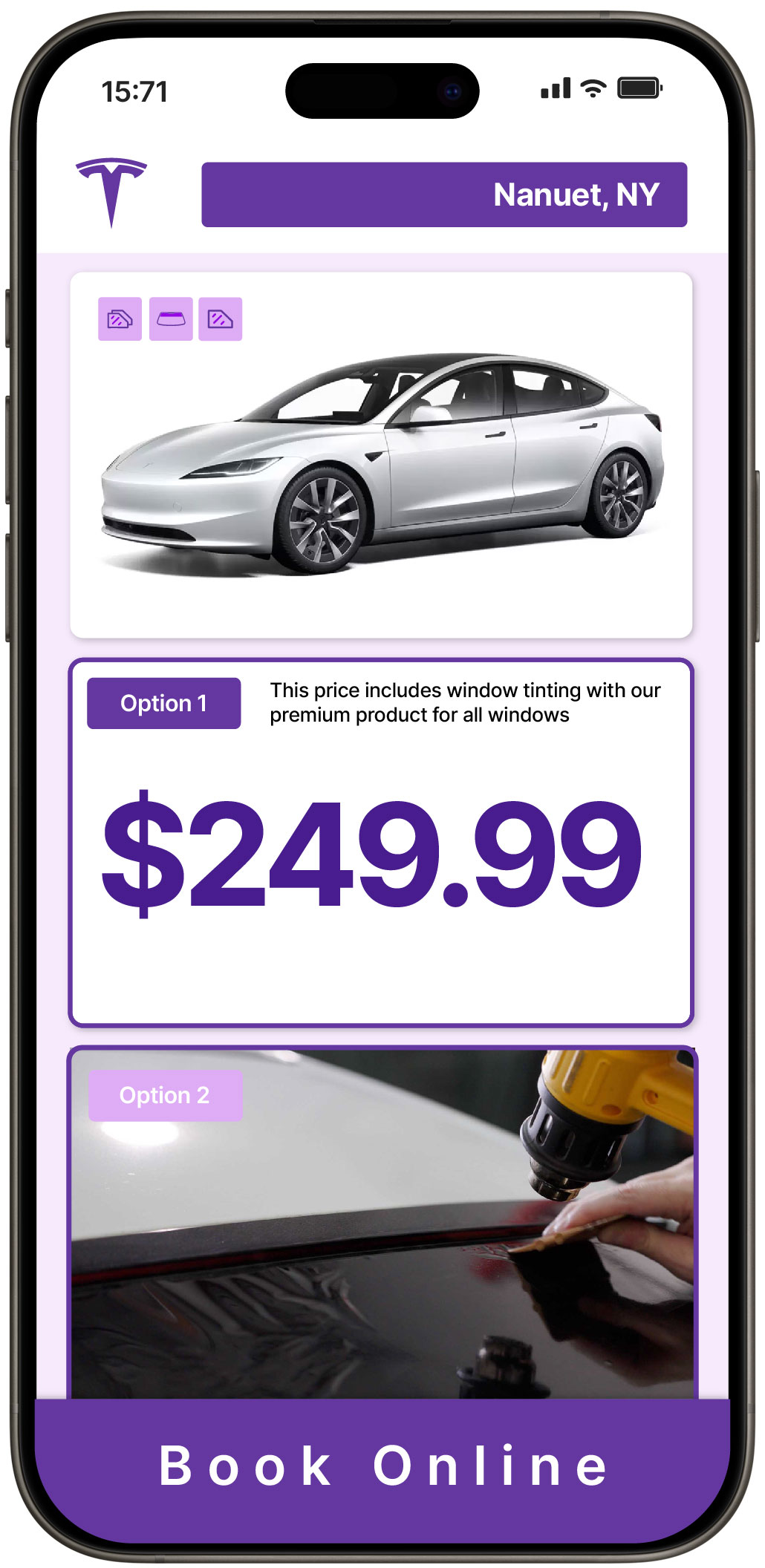 View Reasonable Tesla Window Tinting Prices in Nanuet, New York