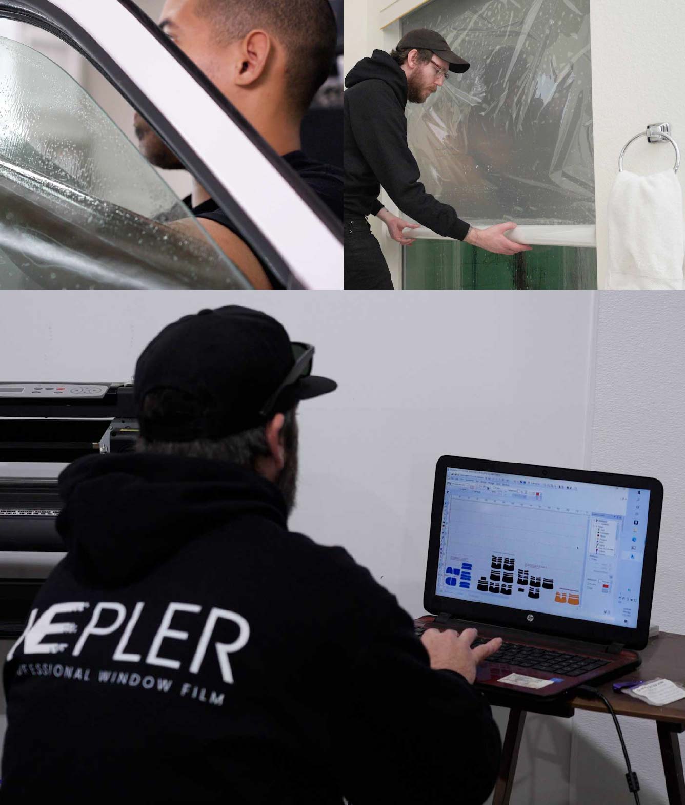 Ceramic Window Tinting Expert Cutting Film in Toms River, New Jersey