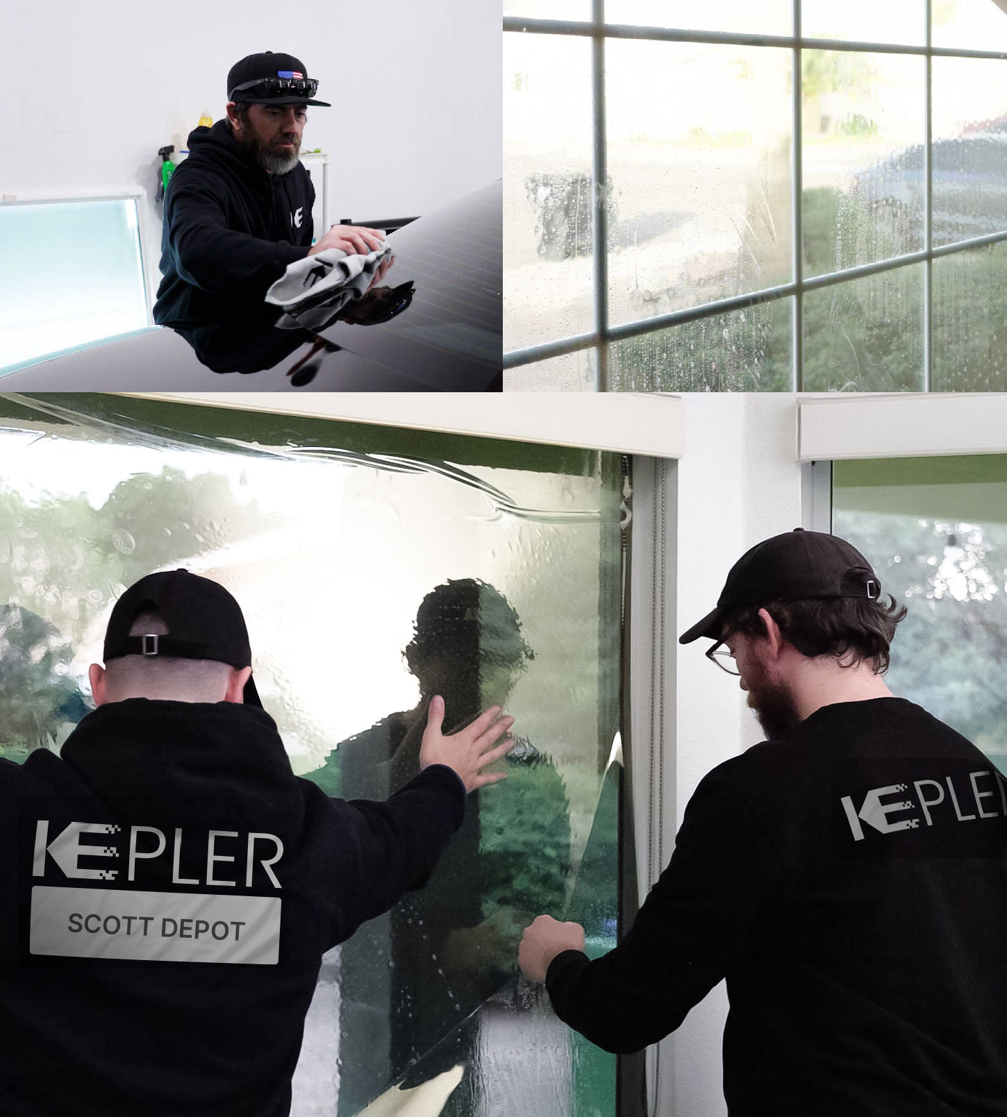 Kepler Technician Installing High-tech Window Tint to Home in Scott Depot