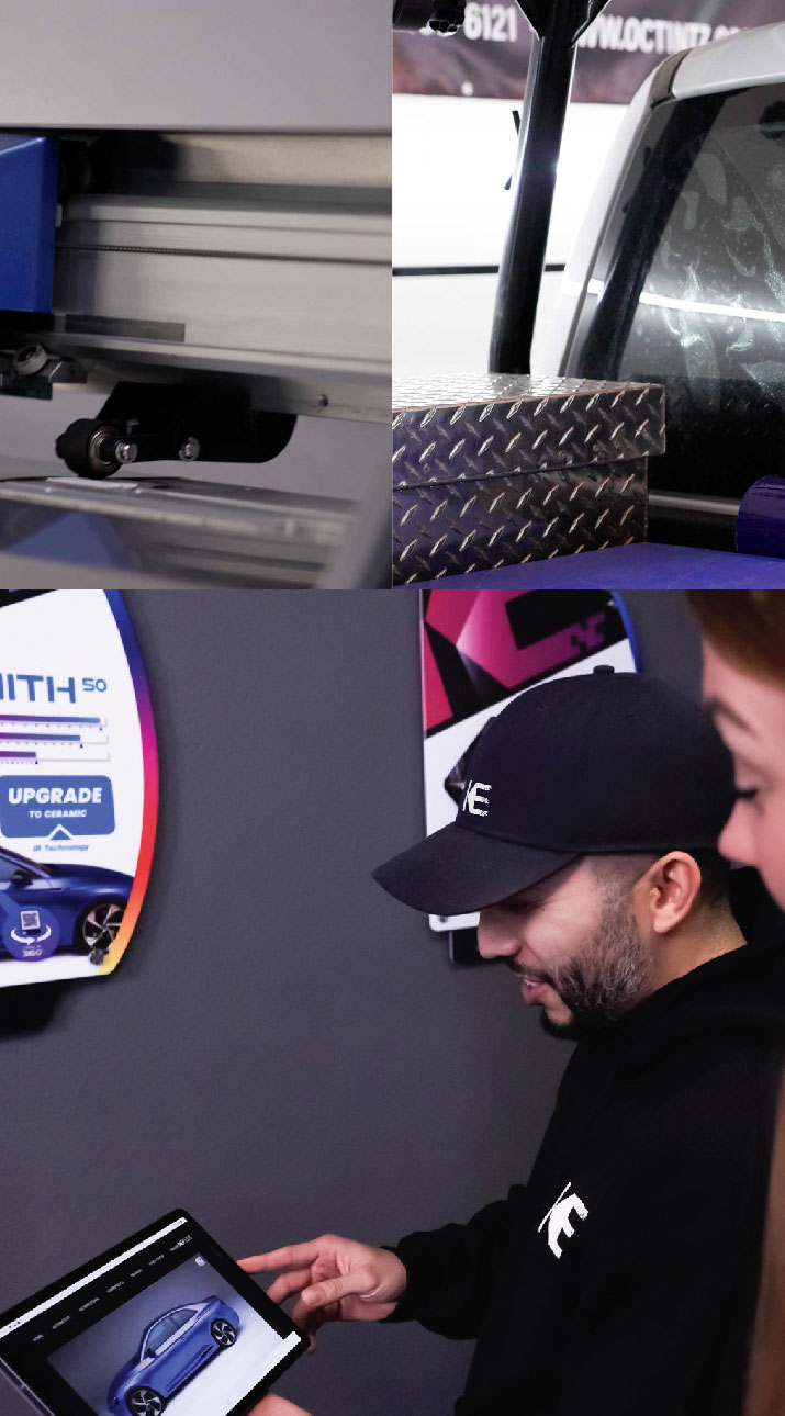 Kepler Dealer Showing Car Window Film Options to Customer in Rahway, New Jersey