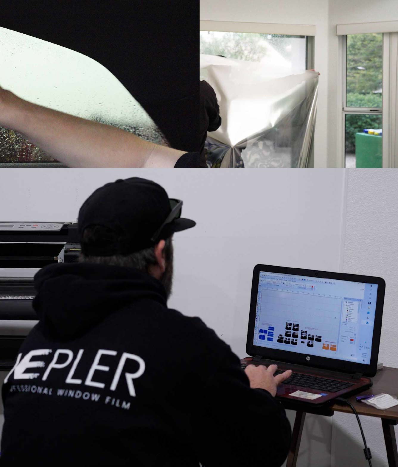 Ceramic Window Tinting Expert Cutting Film in Ithaca, New York