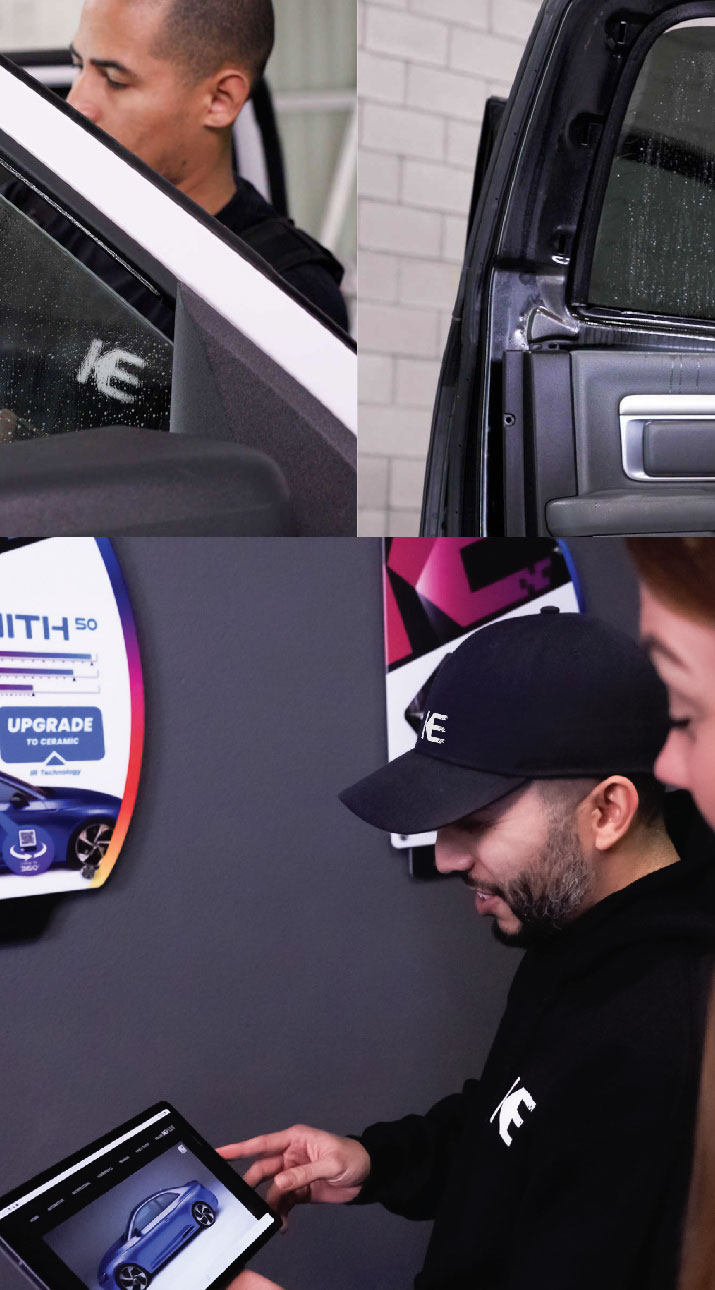 Kepler Dealer Showing Car Window Film Options to Customer in Owasso, Oklahoma