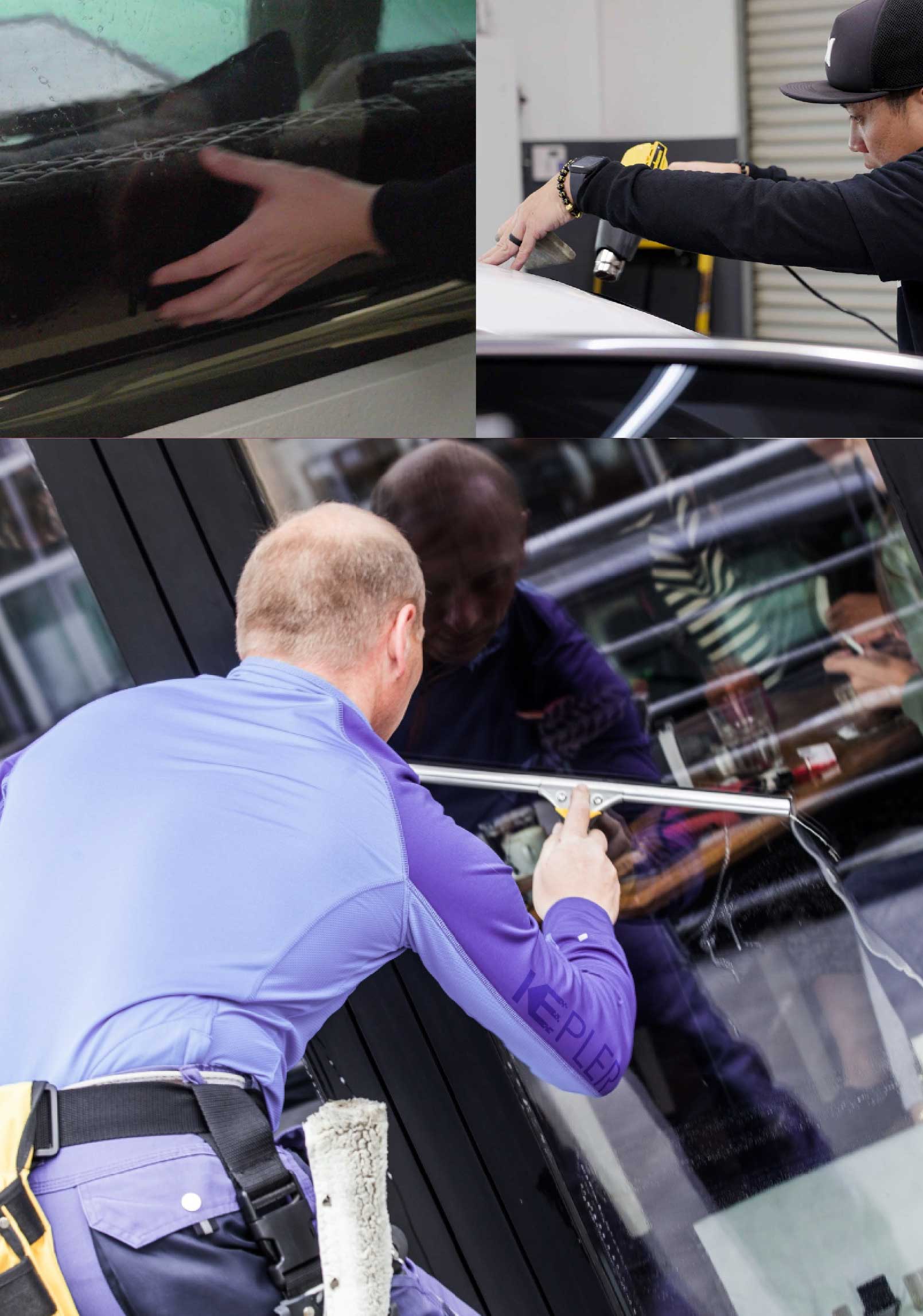 Kepler Professional Applying Anti-Graffiti Window Film to a Long Beach Shop Front