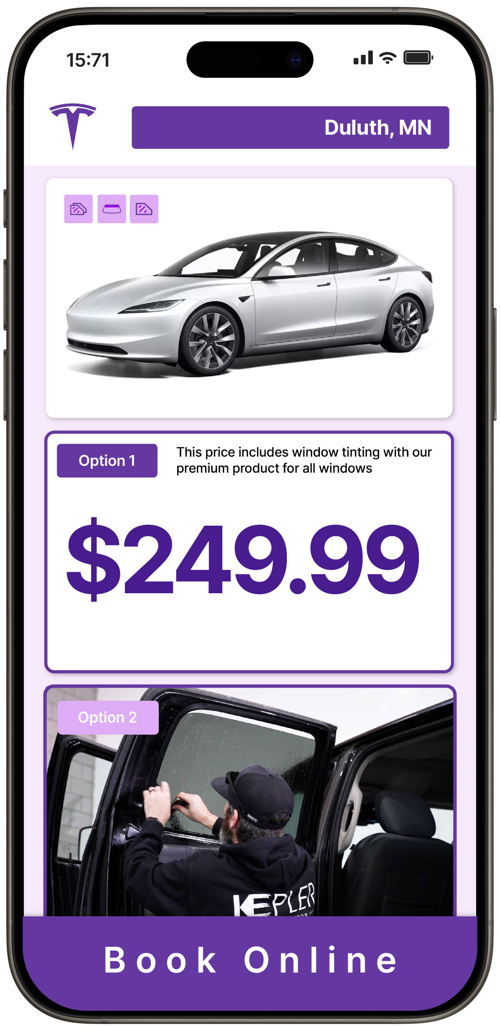 View Affordable Tesla Window Tinting Prices in Duluth, Minnesota