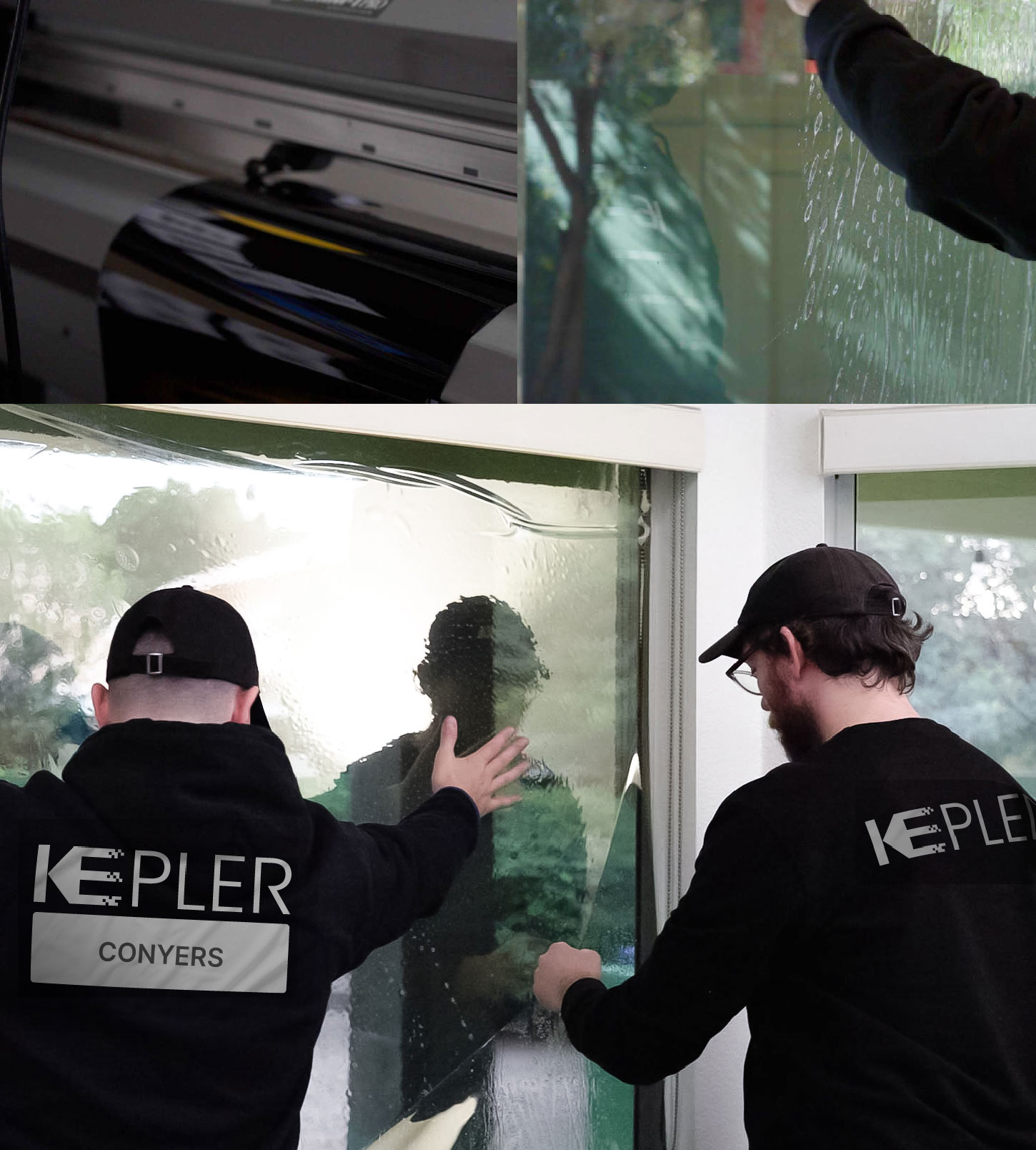 Expert Technician Fitting Ceramic Window Tint to Home in Conyers