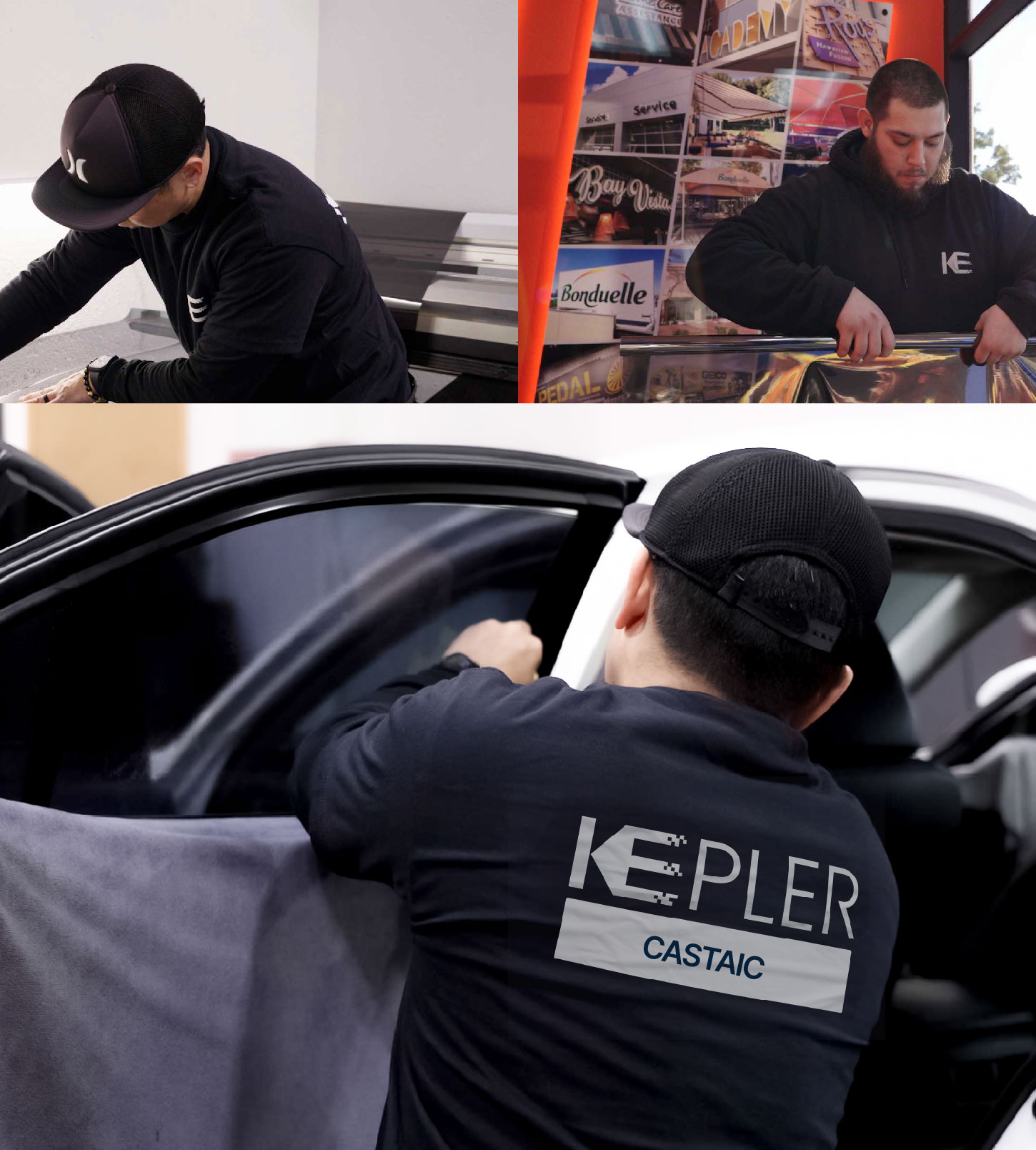 Automotive Window Tinting Expert Applying Film in Castaic, California