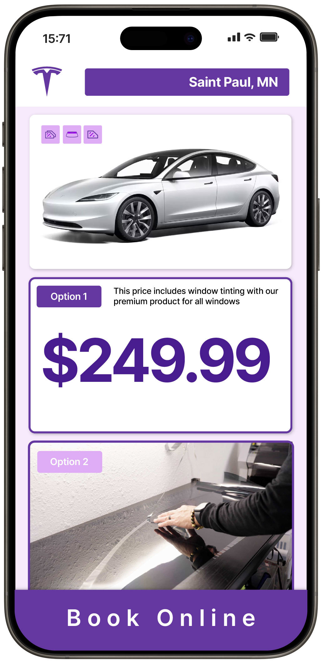 View Affordable Tesla Window Tinting Rates in Saint Paul, Minnesota