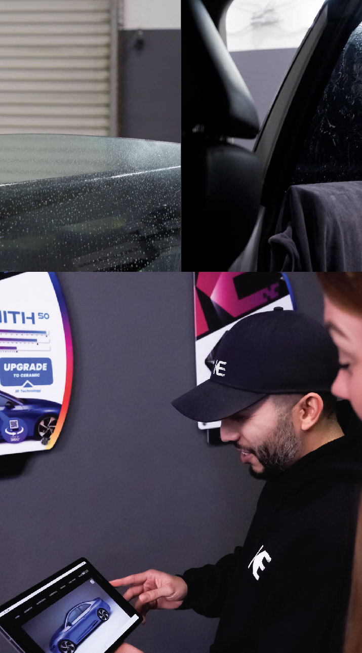 Kepler Dealer Showing Car Window Film Options to Customer in Wayne, New Jersey