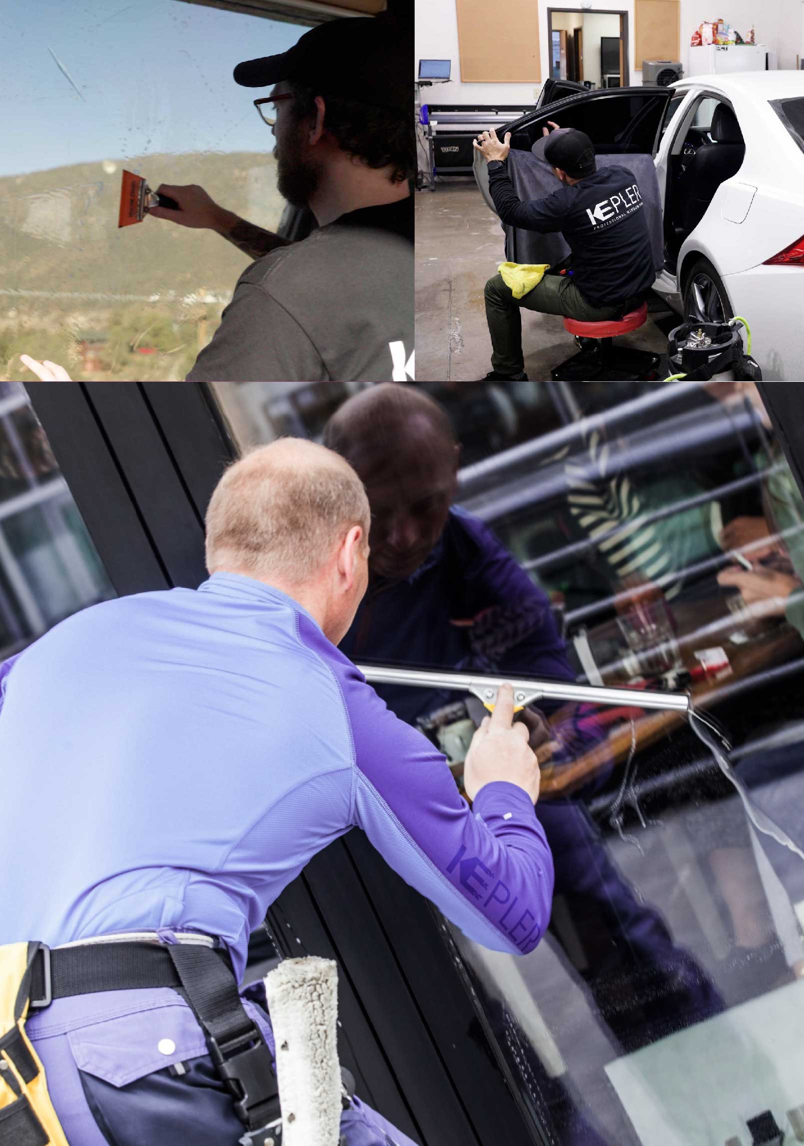 Kepler Skilled Applying Anti-Graffiti Window Film to a Greenbelt Shop Front