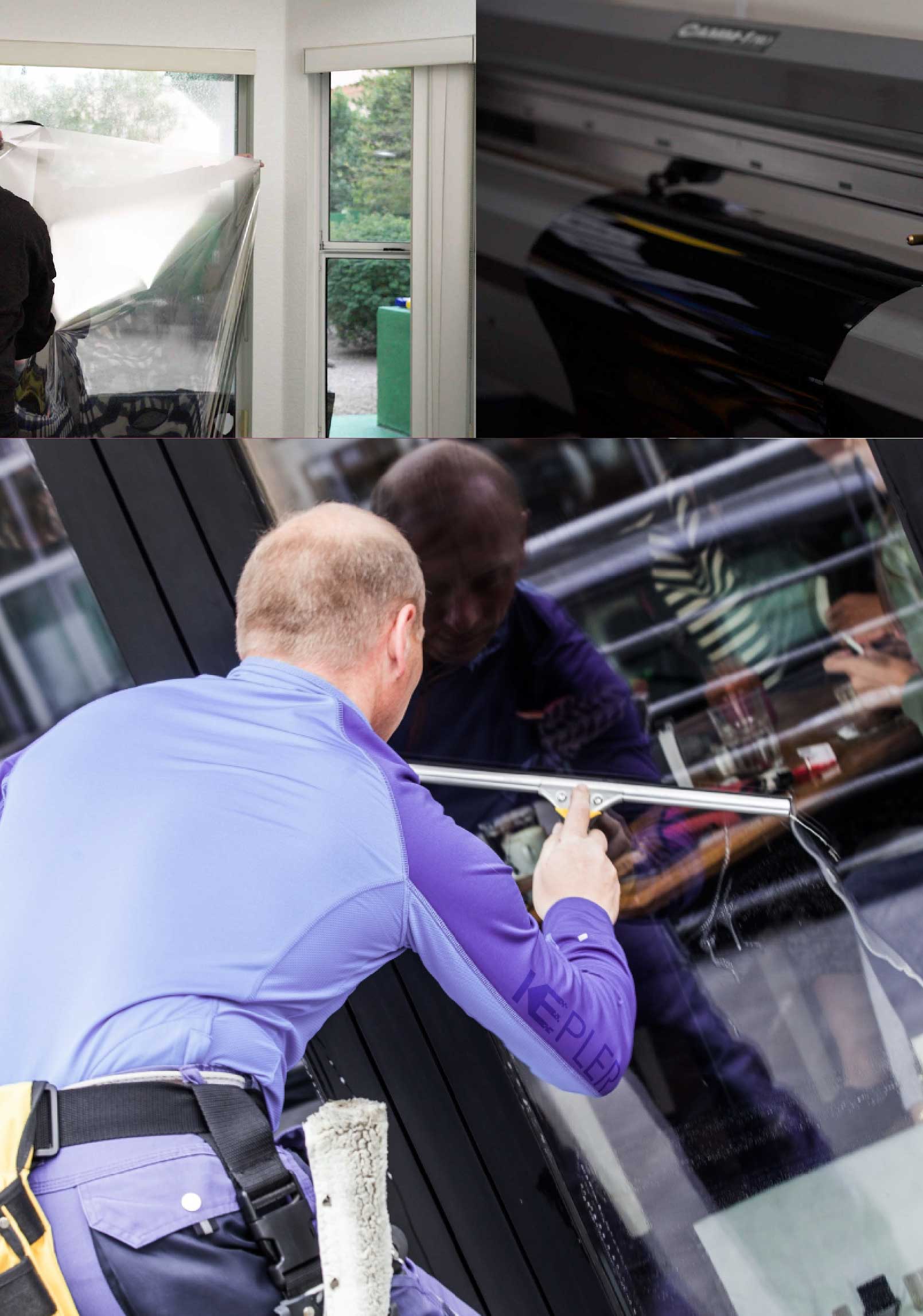 Kepler Skilled Applying Anti-Graffiti Window Film to a Lodi Shop Front
