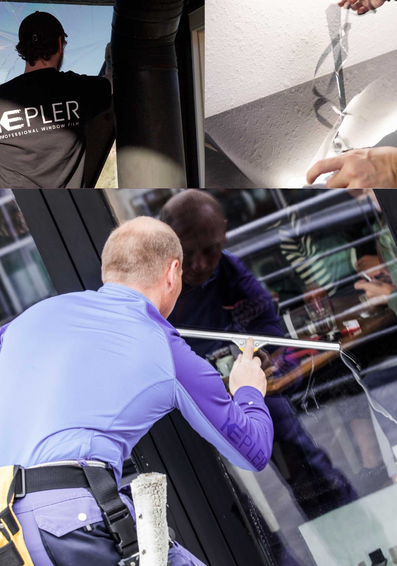 Kepler Skilled Applying Anti-Graffiti Window Film to a Tavares Shop Front