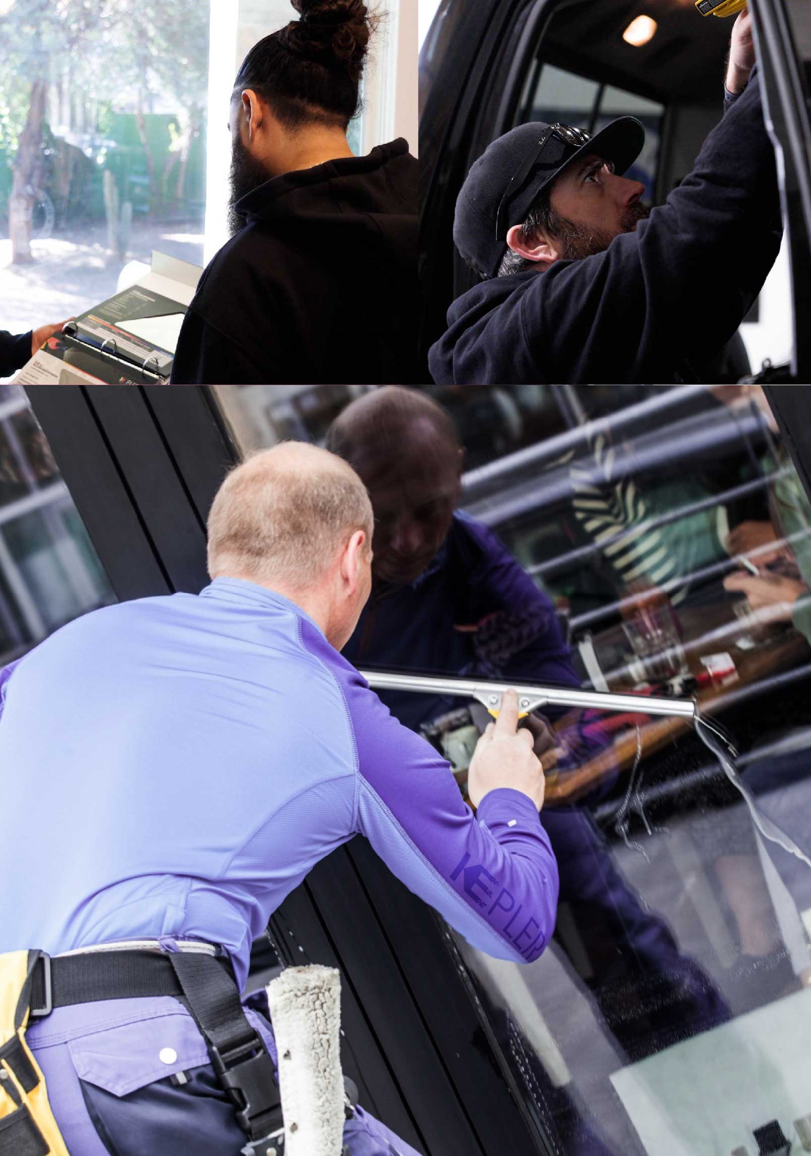 Kepler Professional Applying Anti-Graffiti Window Film to a Coronado Shop Front