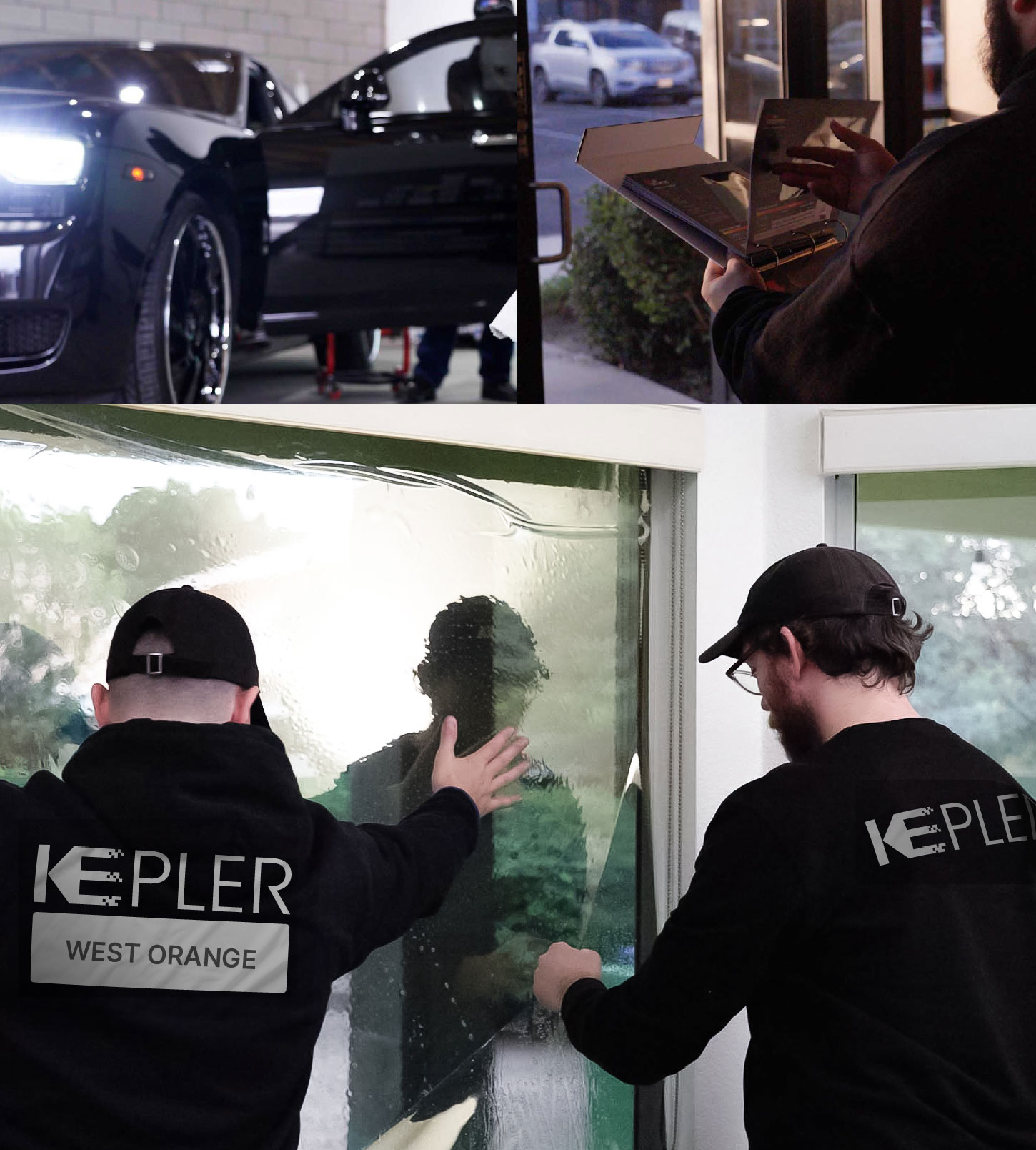 Kepler Technician Installing Ceramic Window Tint to Home in West Orange