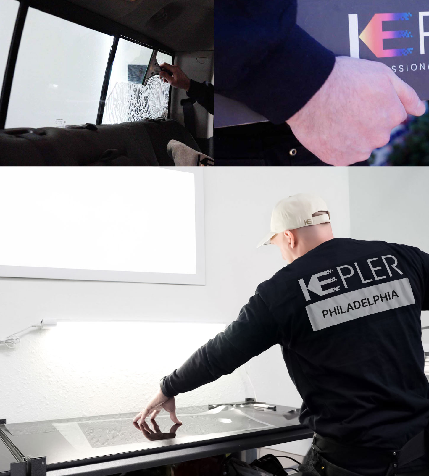 Window Tinting Specialist Cutting Film in Philadelphia, Pennsylvania