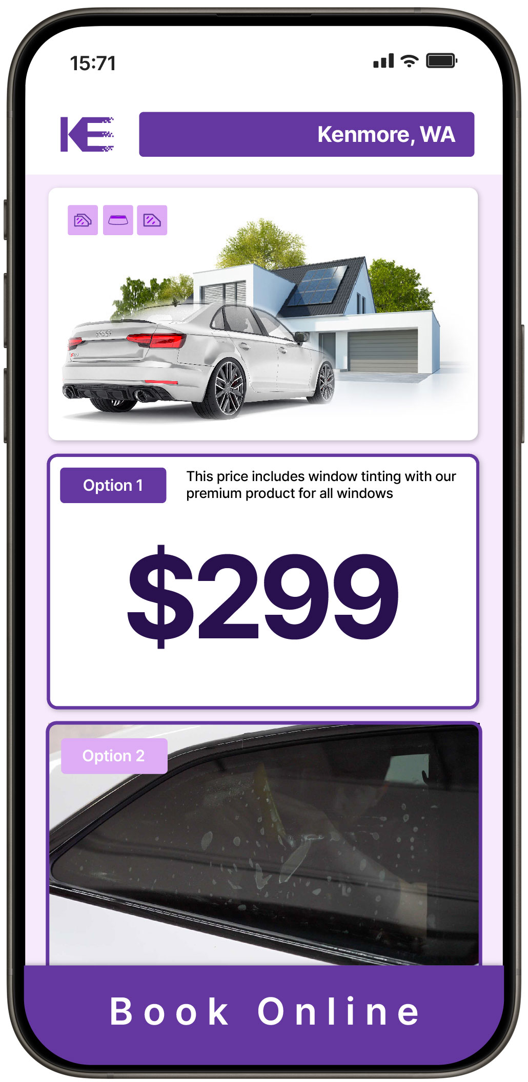 View Competitive Tesla Window Tinting Rates in Renton, Washington