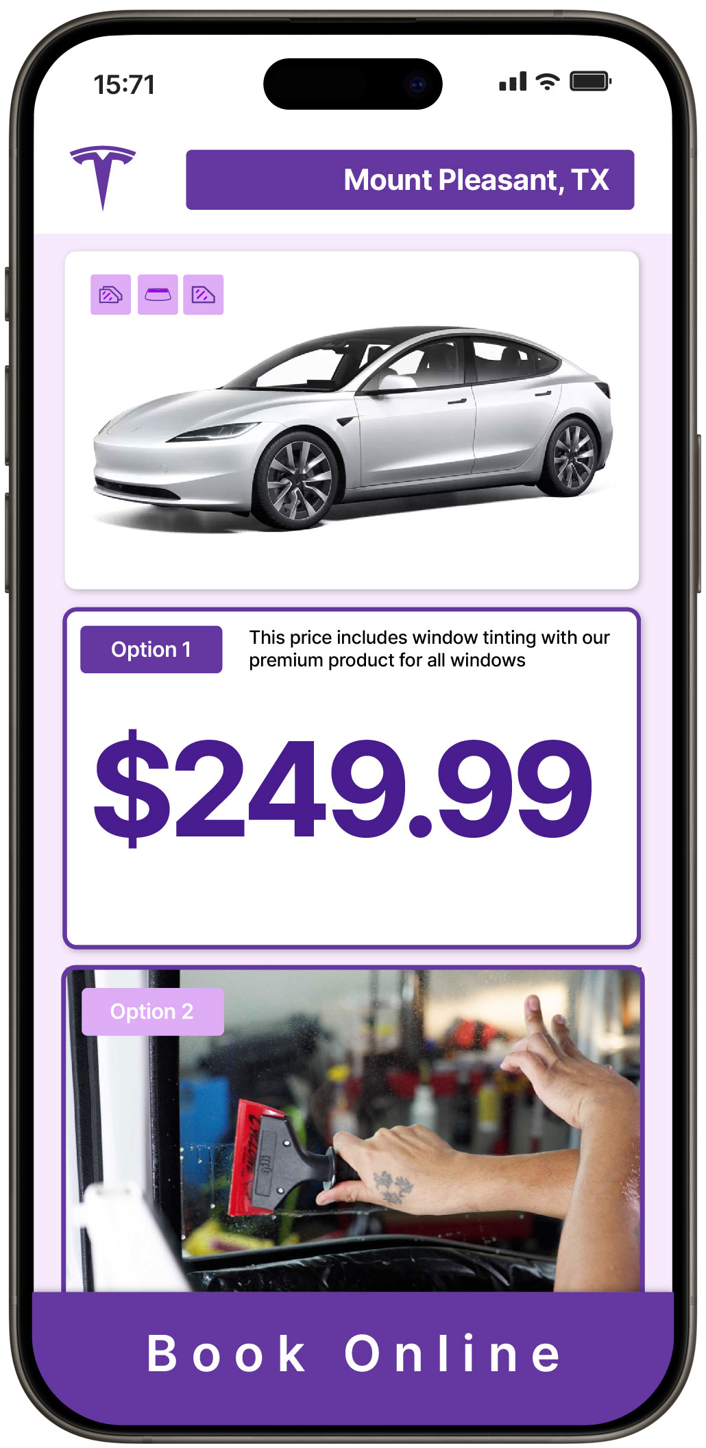 View Reasonable Tesla Window Tinting Prices in Mount Pleasant, Texas