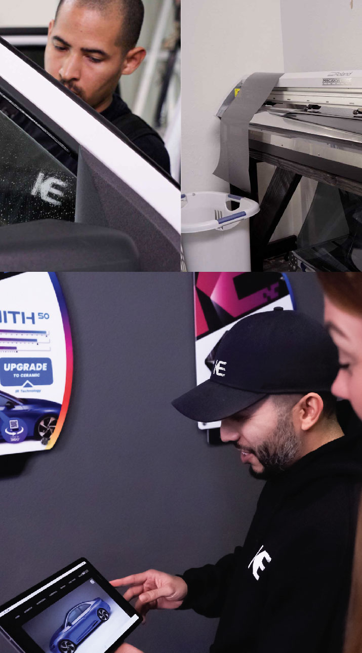 Kepler Dealer Showing Car Window Film Options to Customer in Secaucus, New Jersey