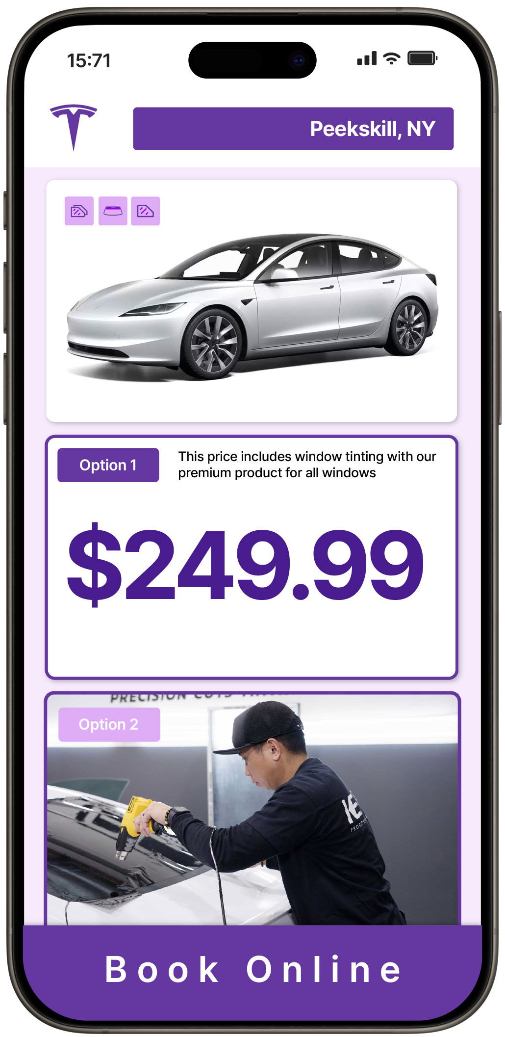 View Affordable Tesla Window Tinting Prices in Peekskill, New York