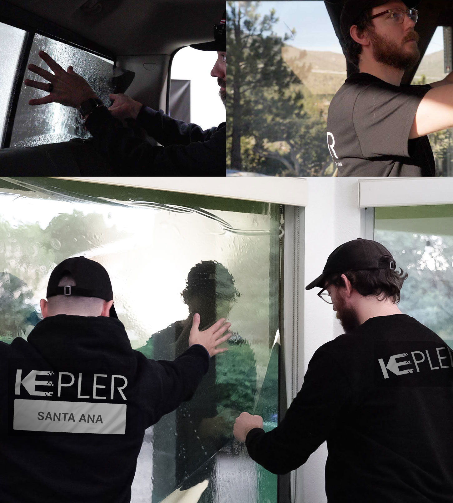 Kepler Technician Applying High-tech Window Tint to Home in Santa Ana