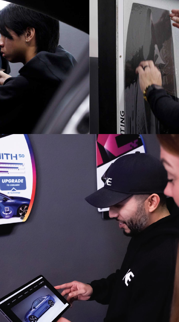 Kepler Dealer Showing Car Window Film Options to Customer in Sun Prairie, Wisconsin