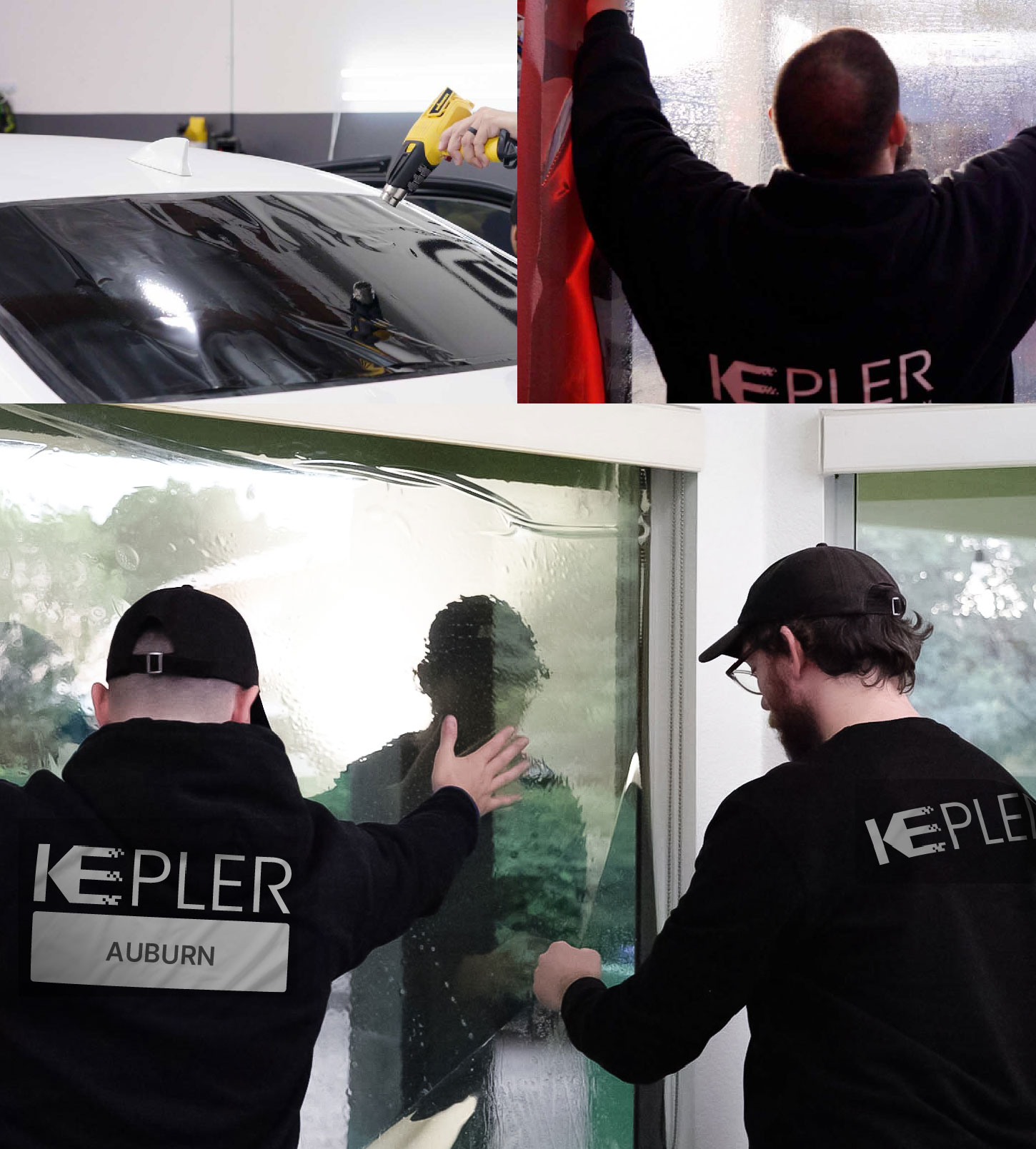Kepler Technician Installing Advanced Window Tint to Home in Auburn