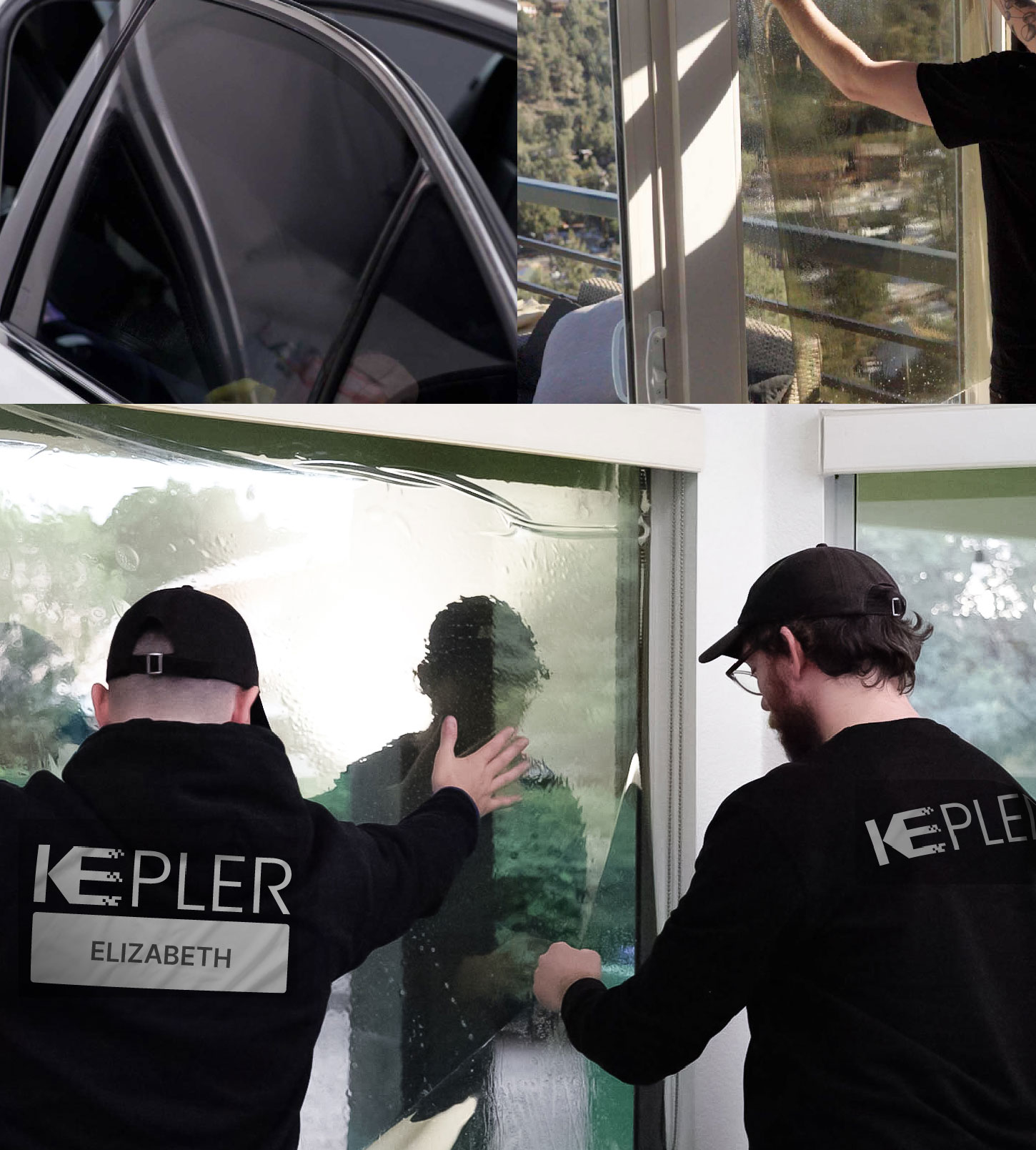Expert Technician Installing High-tech Window Tint to Home in Elizabeth