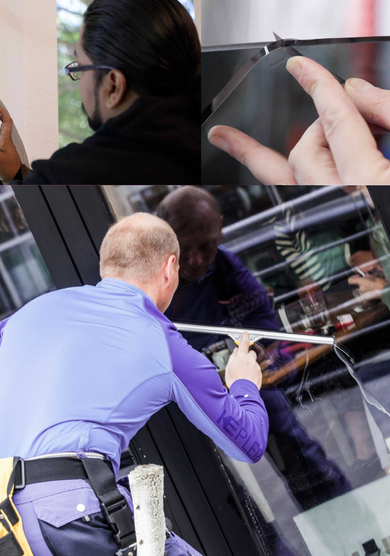 Kepler Expert Applying Anti-Graffiti Window Film to a Kennewick Shop Front