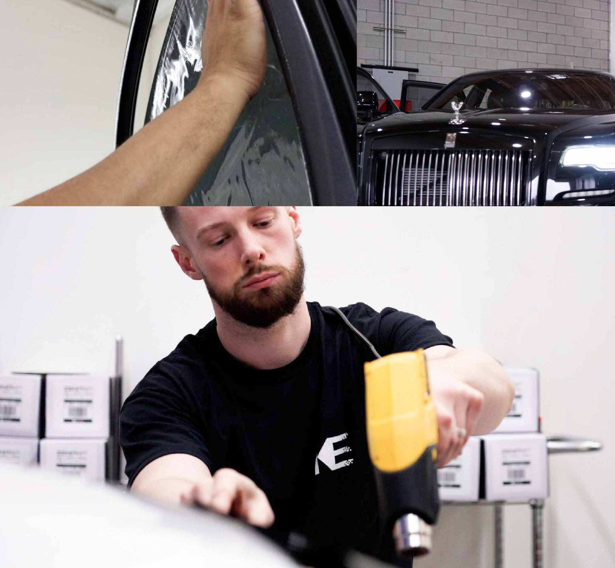 Expert Technician Fitting High-tech Window Tint to Tesla in New Mexico