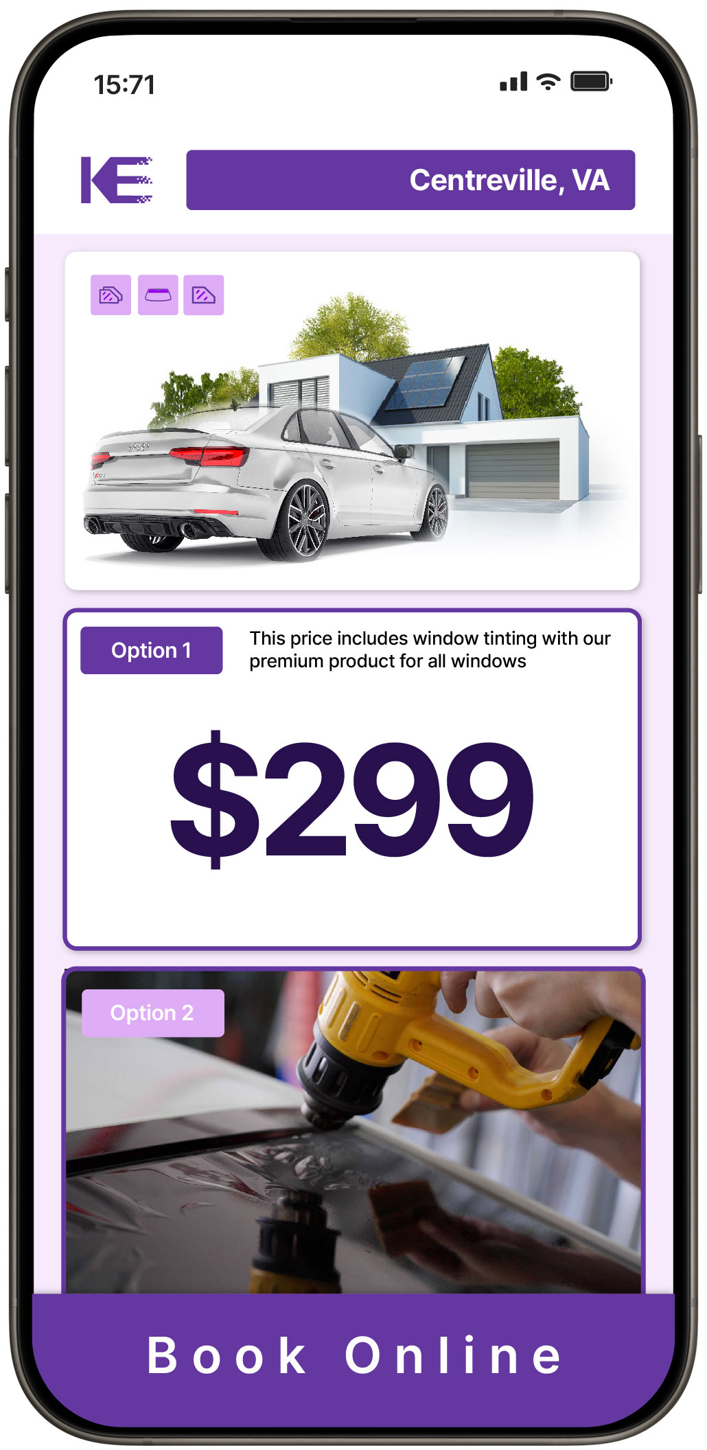 View Affordable Tesla Window Tinting Rates in Centreville, Virginia