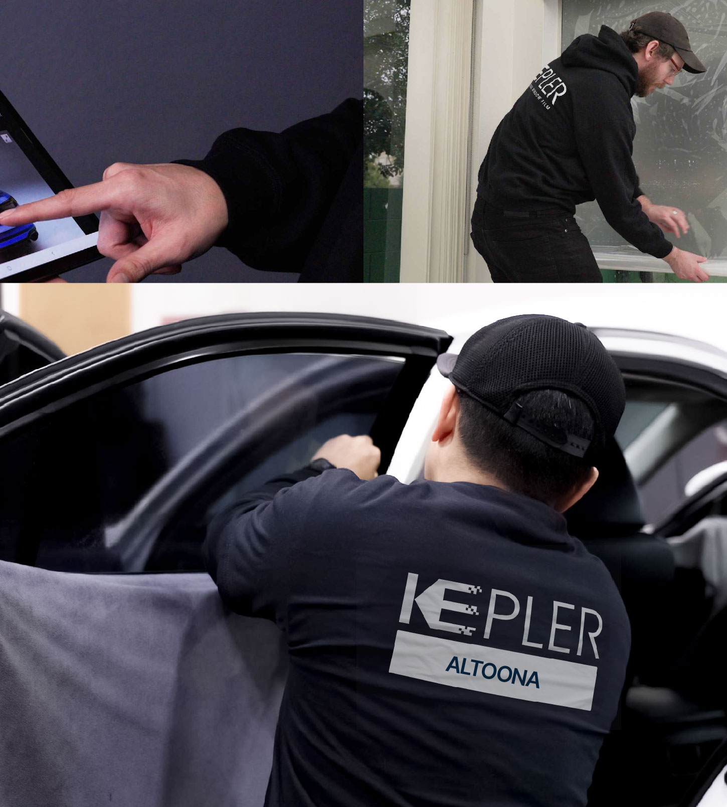 Automotive Window Tinting Expert Applying Film in Altoona, Iowa