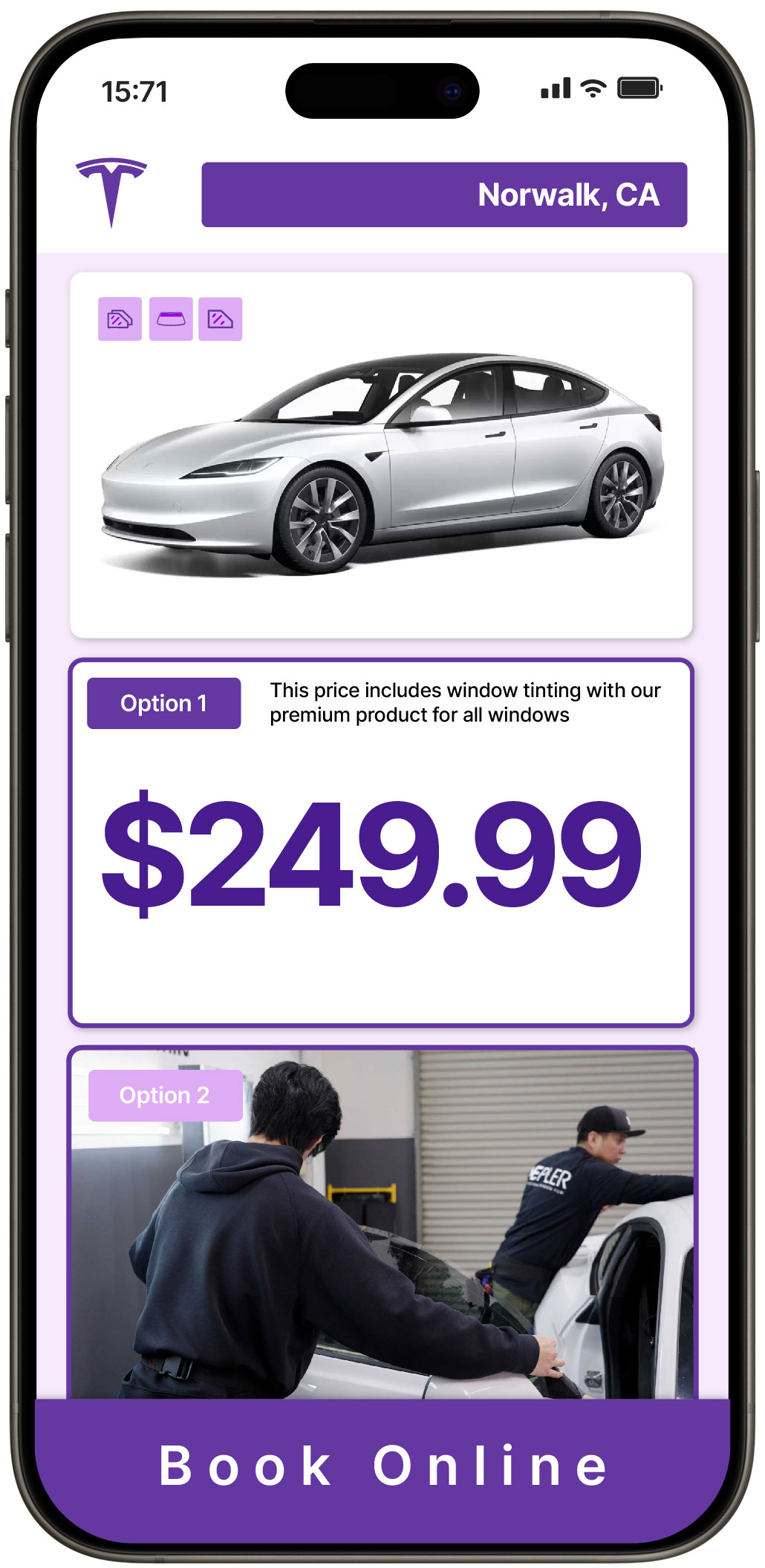 View Reasonable Tesla Window Tinting Rates in Norwalk, California