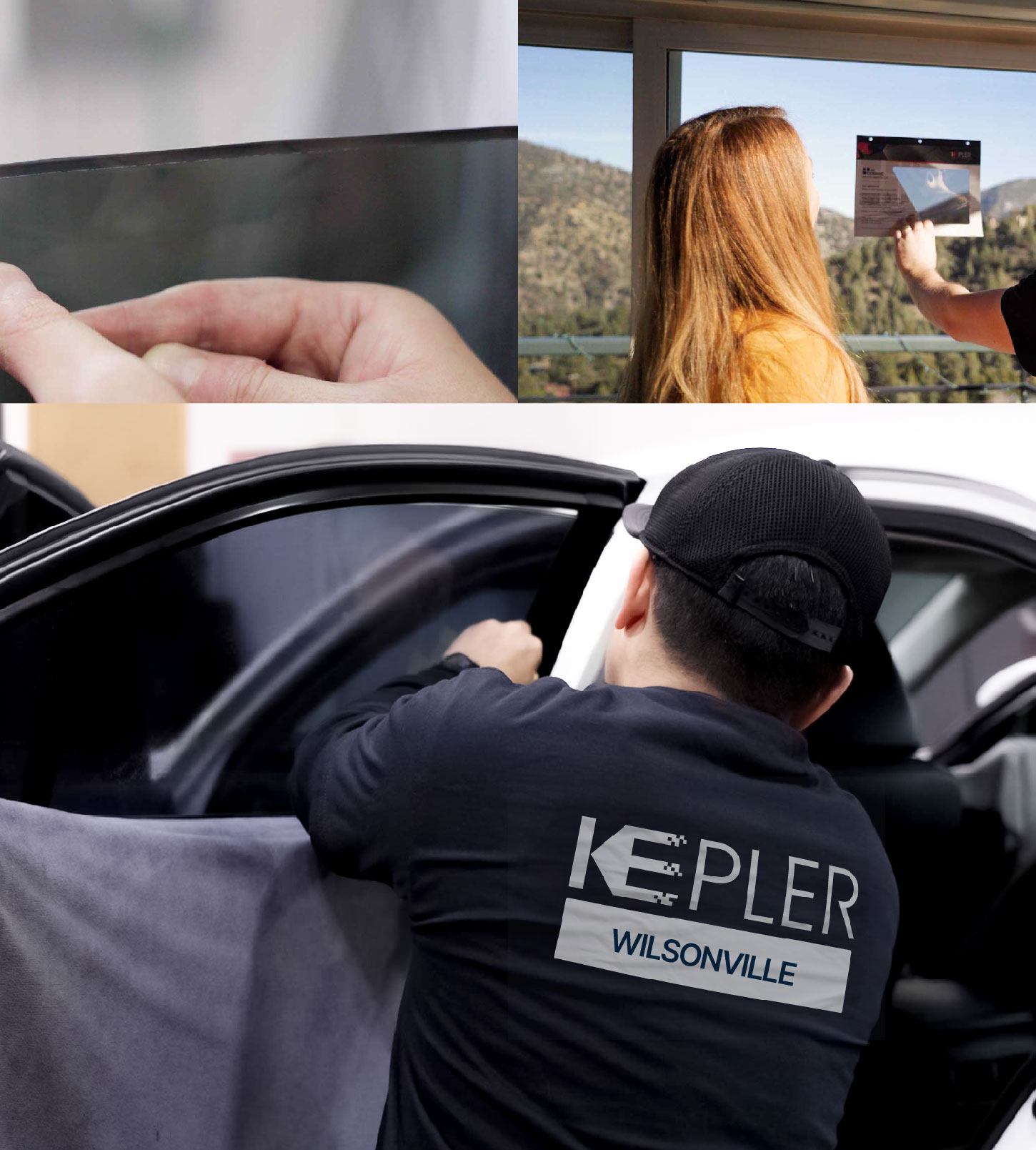 Automotive Window Tinting Expert Applying Film in Wilsonville, Oregon
