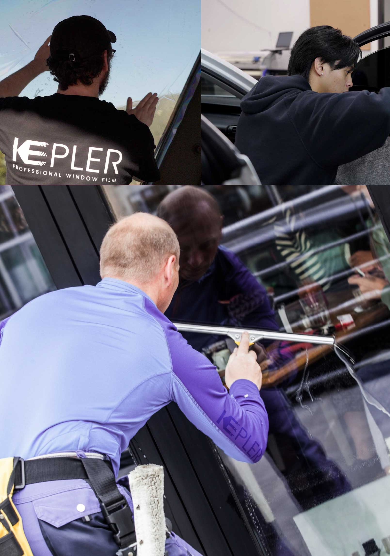 Kepler Professional Applying Anti-Graffiti Window Film to a Frisco Shop Front