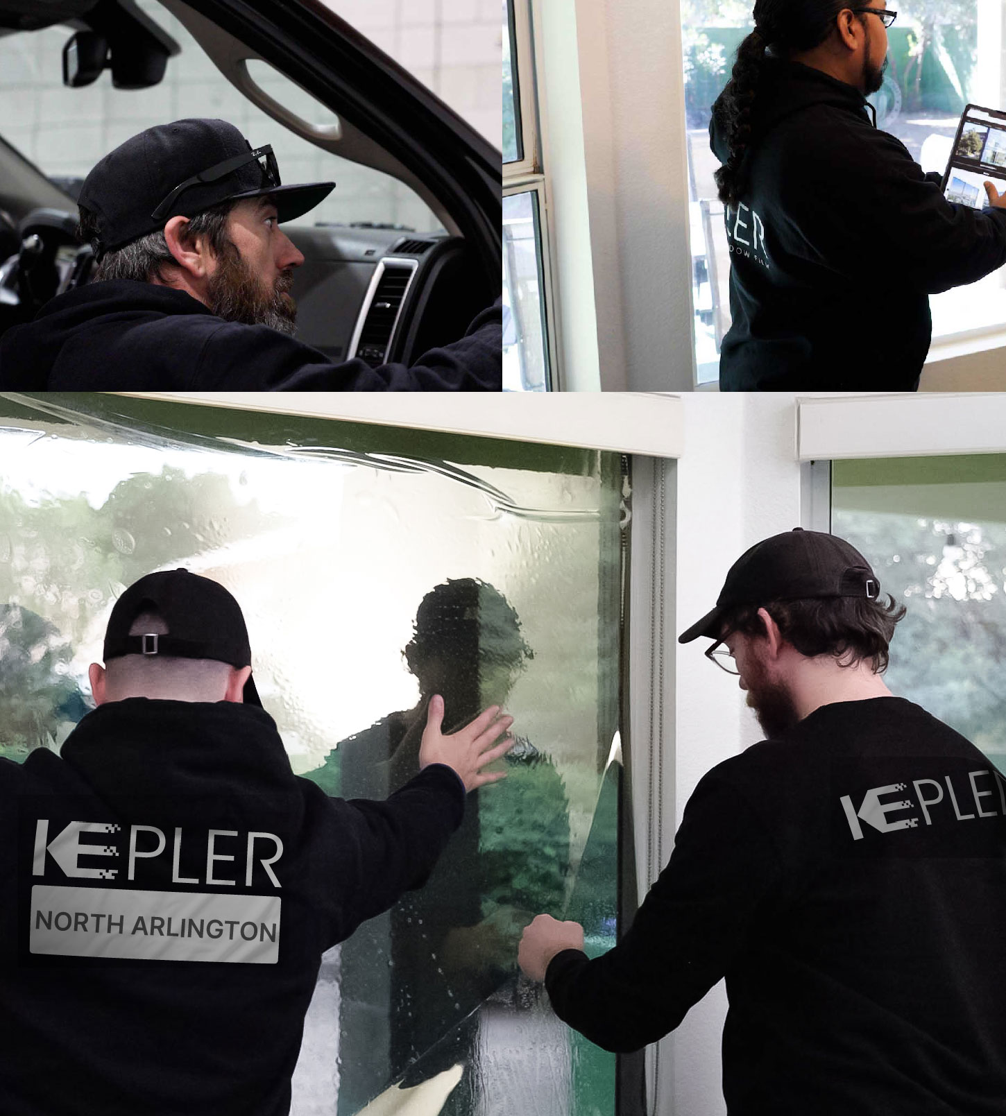 Kepler Technician Installing High-tech Window Tint to Home in North Arlington