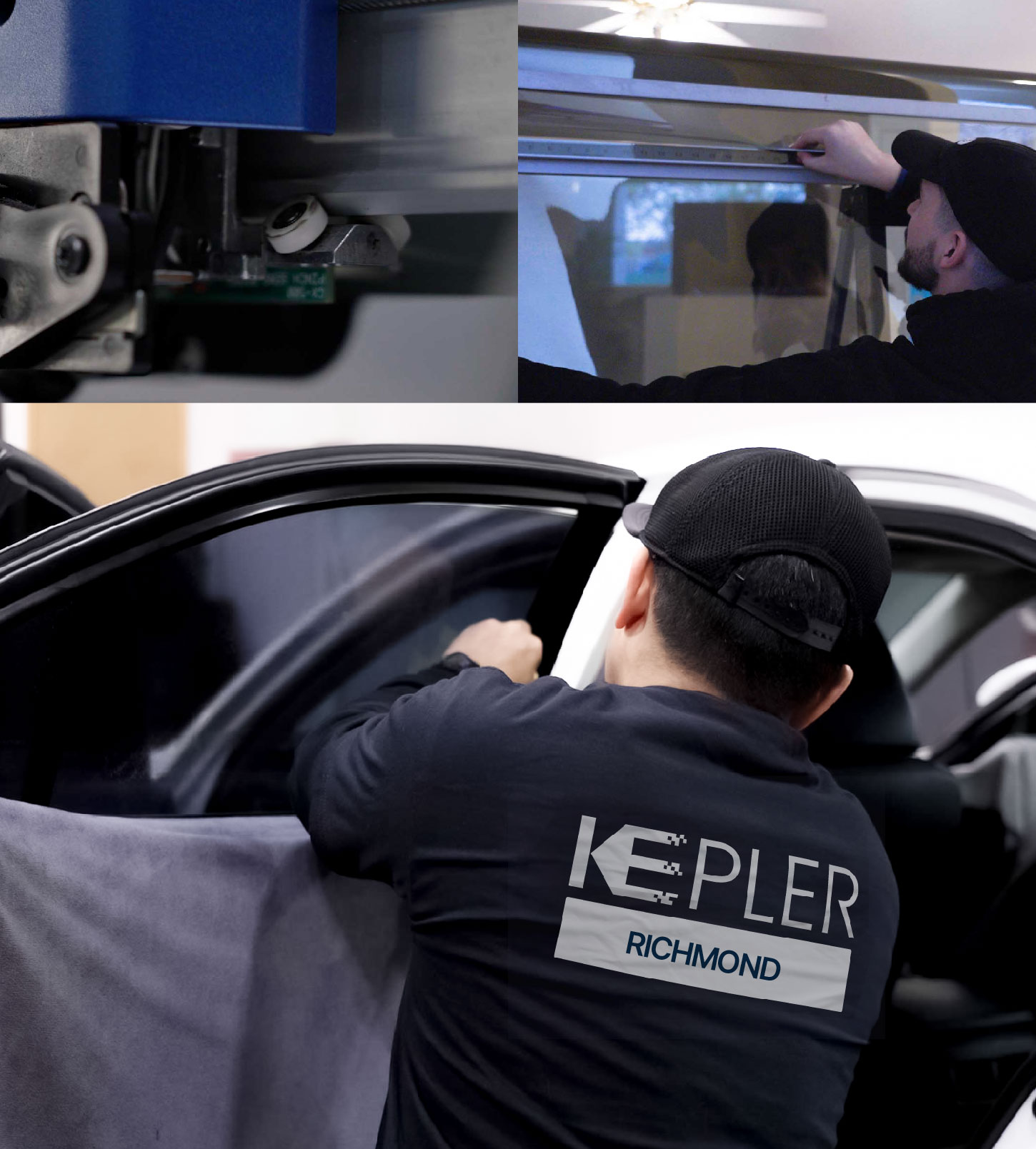 Automotive Window Tinting Expert Applying Film in Richmond, California