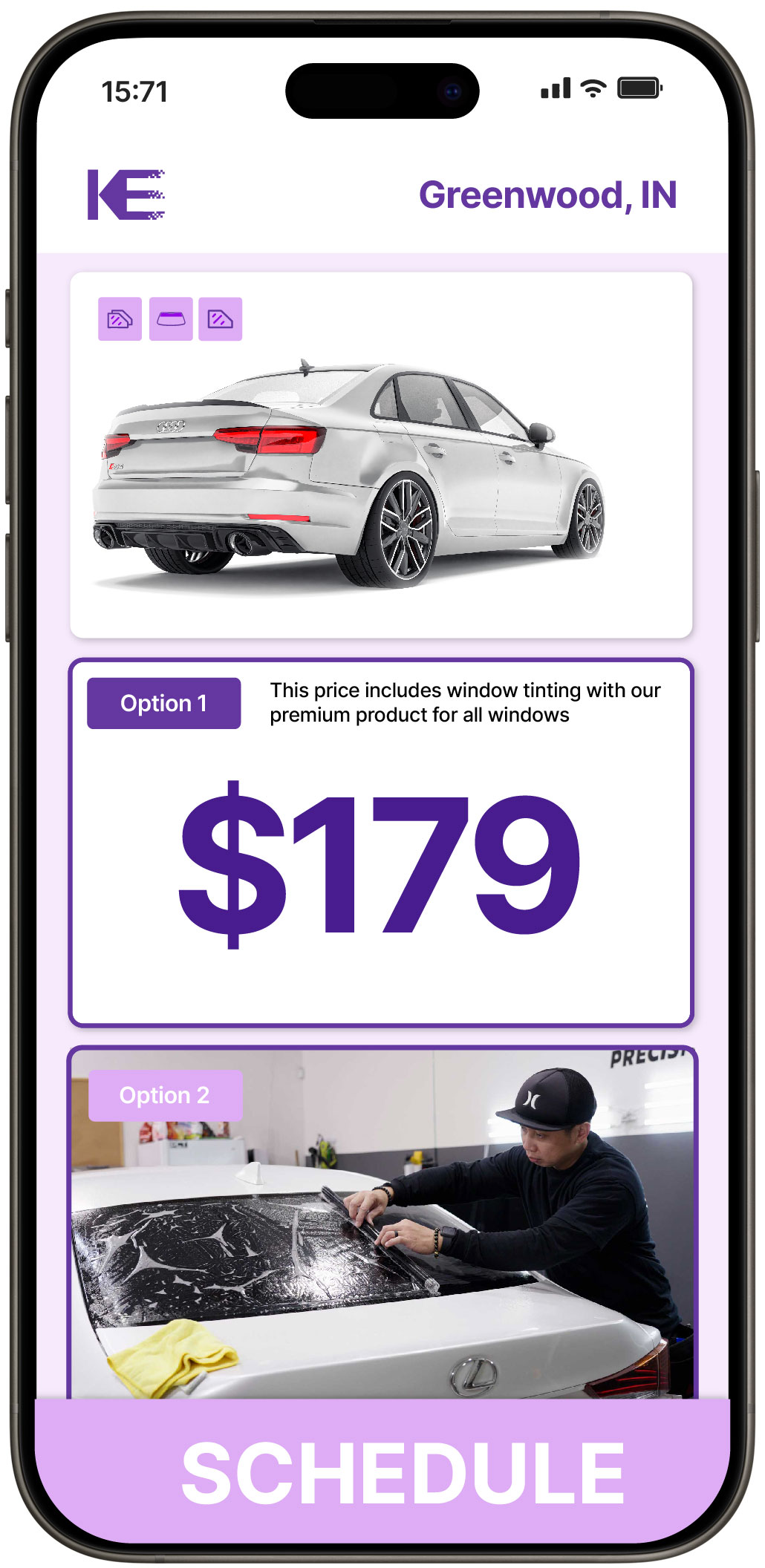 View Competitive Car Window Tinting Rates in Greenwood, Indiana