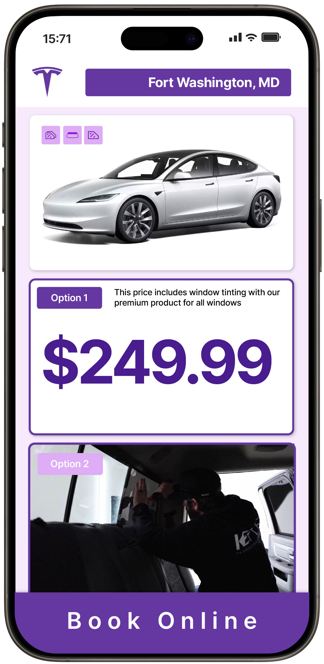 View Affordable Tesla Window Tinting Costs in Fort Washington, Maryland