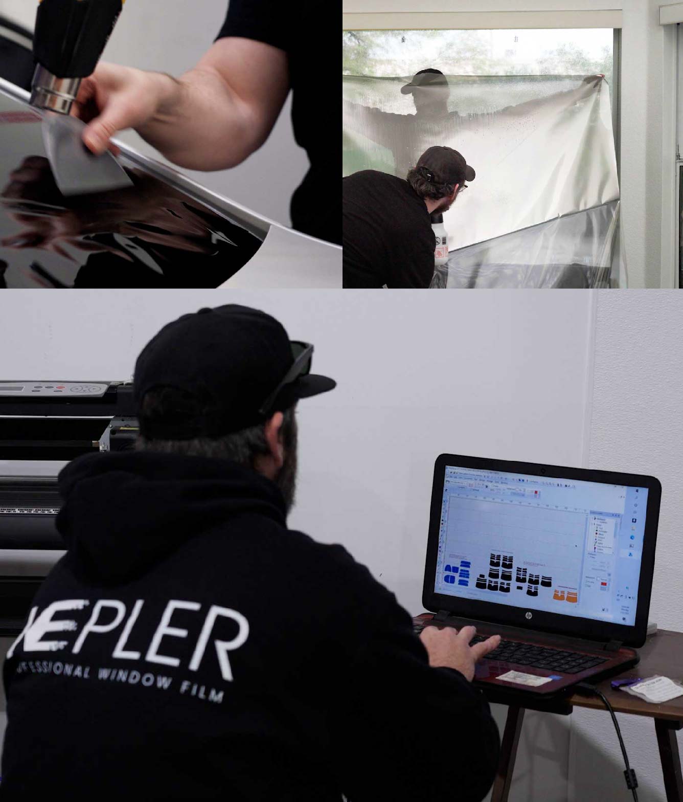 Ceramic Window Tinting Expert Cutting Film in Shawnee, Kansas