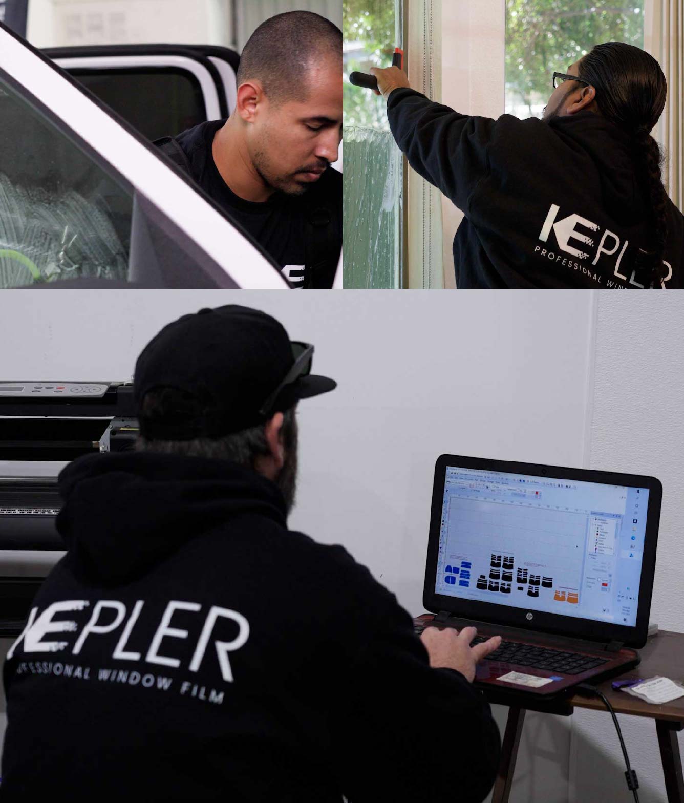 Ceramic Window Tinting Expert Cutting Film in Clearlake, California