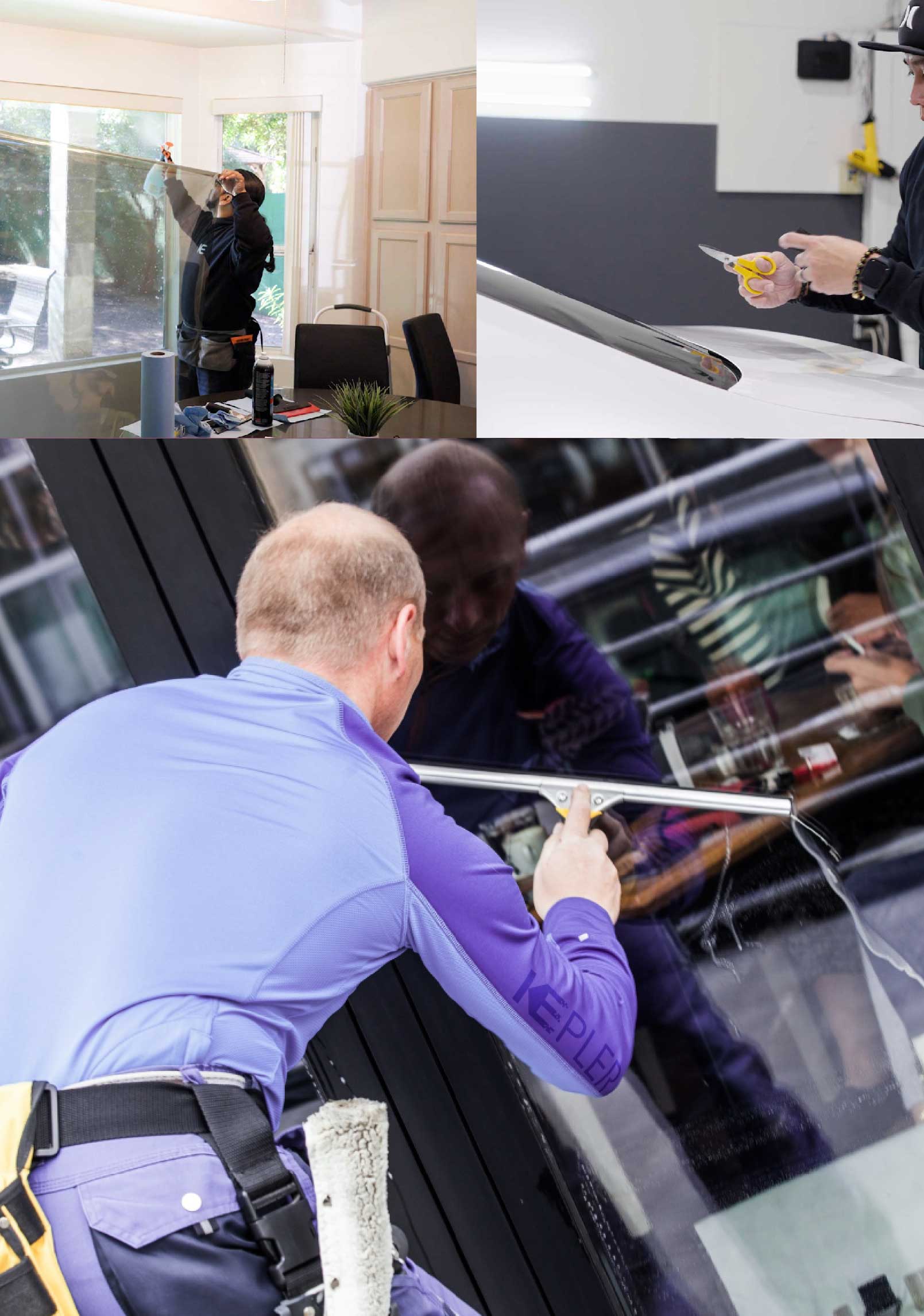 Kepler Skilled Applying Anti-Graffiti Window Film to a Lorton Shop Front