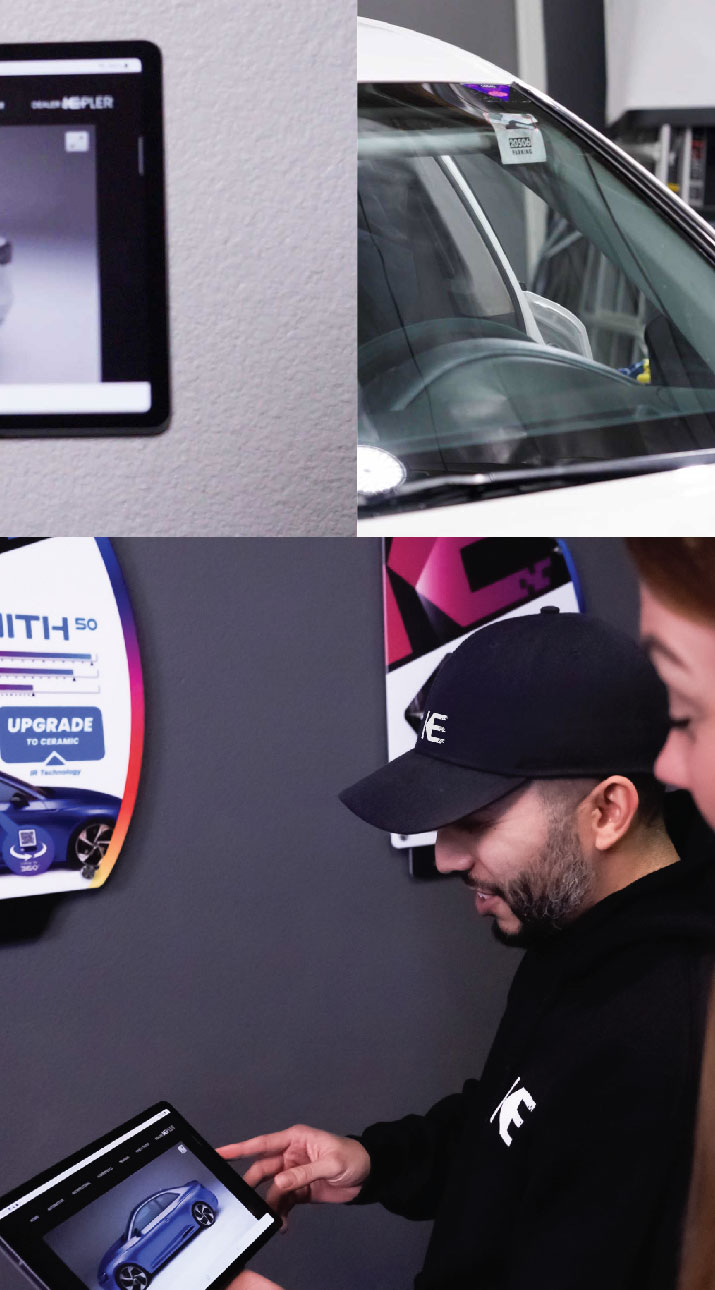Kepler Dealer Showing Car Window Film Options to Customer in Conway, South Carolina