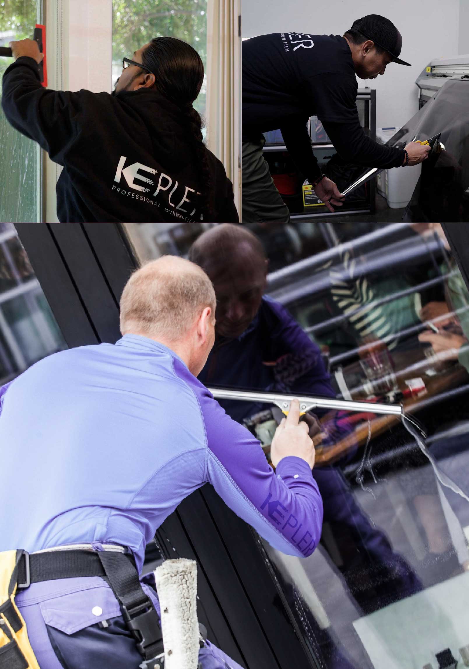 Kepler Professional Applying Anti-Graffiti Window Film to a Tallmadge Shop Front