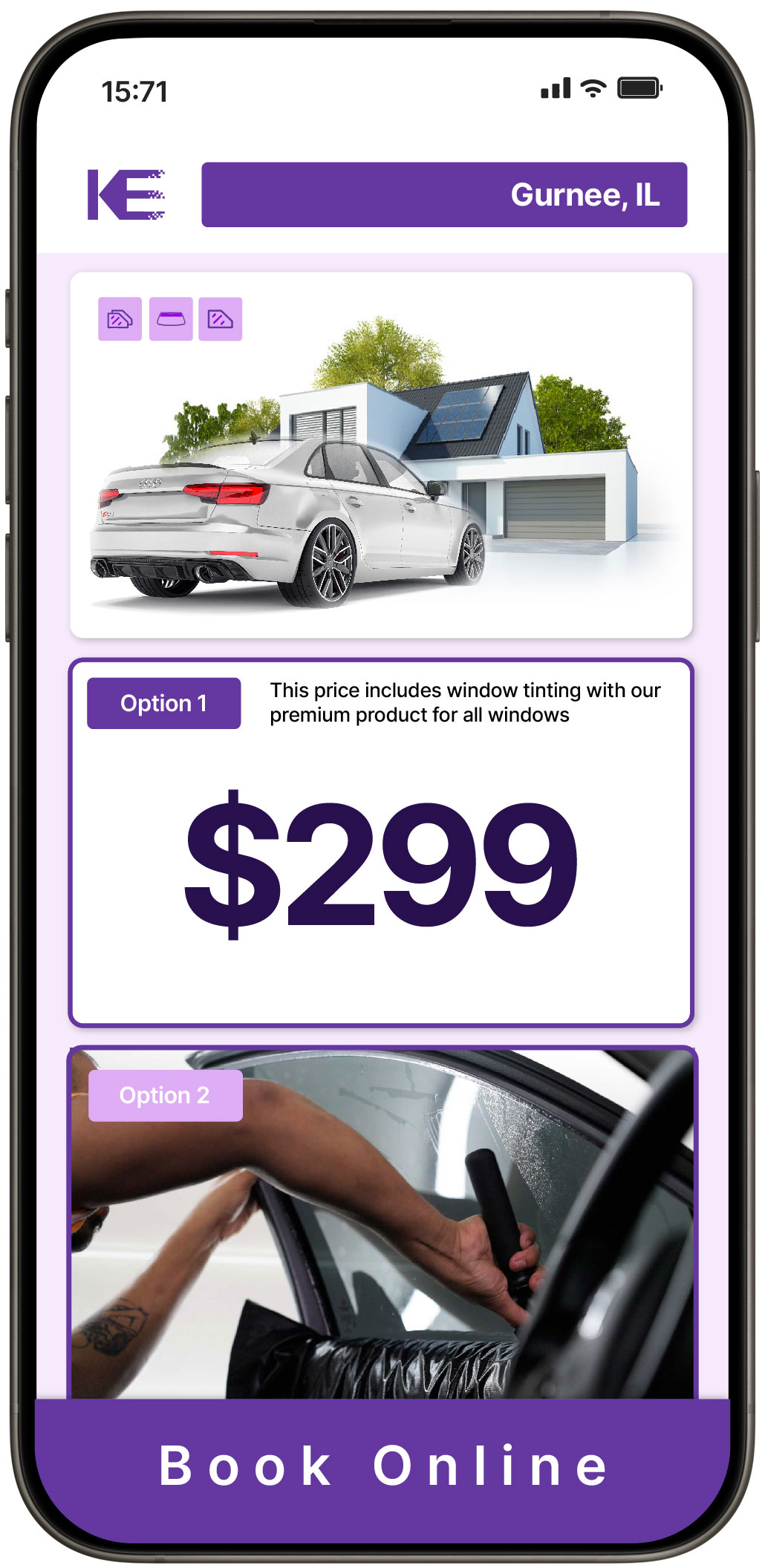View Affordable Tesla Window Tinting Rates in Bellwood, Illinois