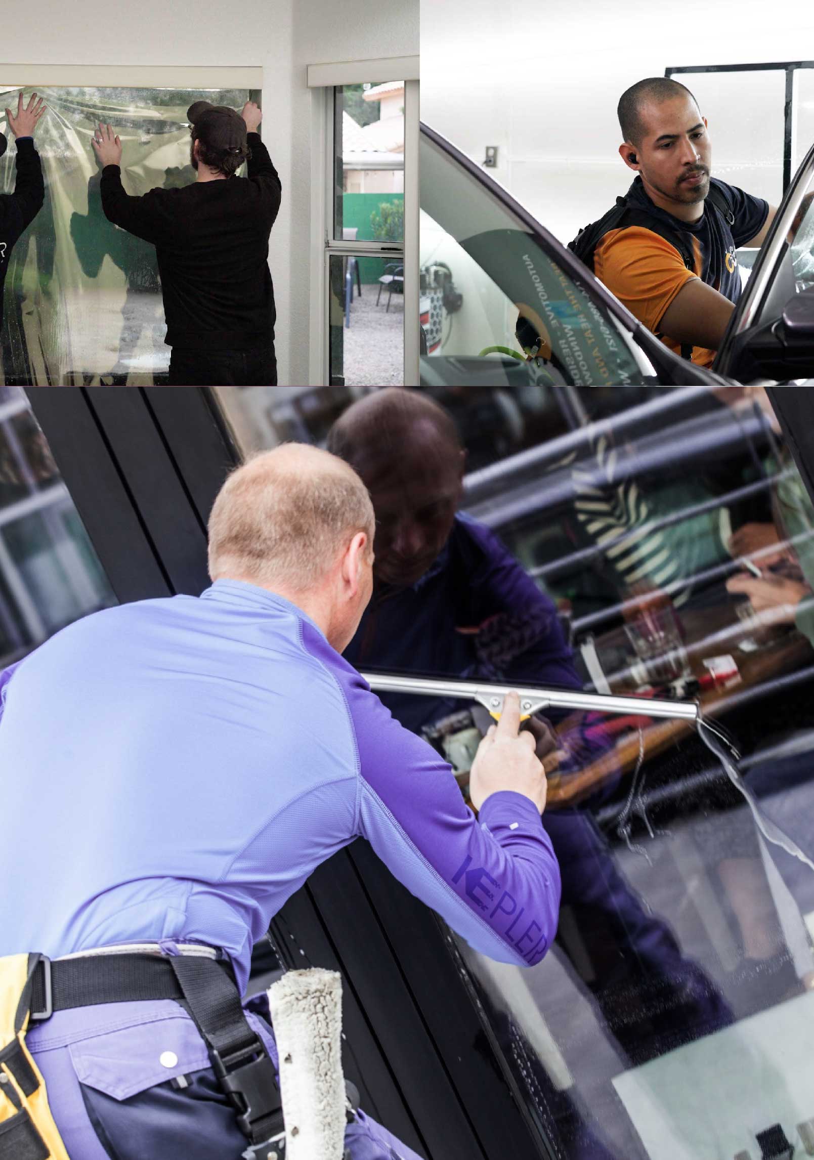 Kepler Skilled Applying Anti-Graffiti Window Film to a Front Royal Shop Front